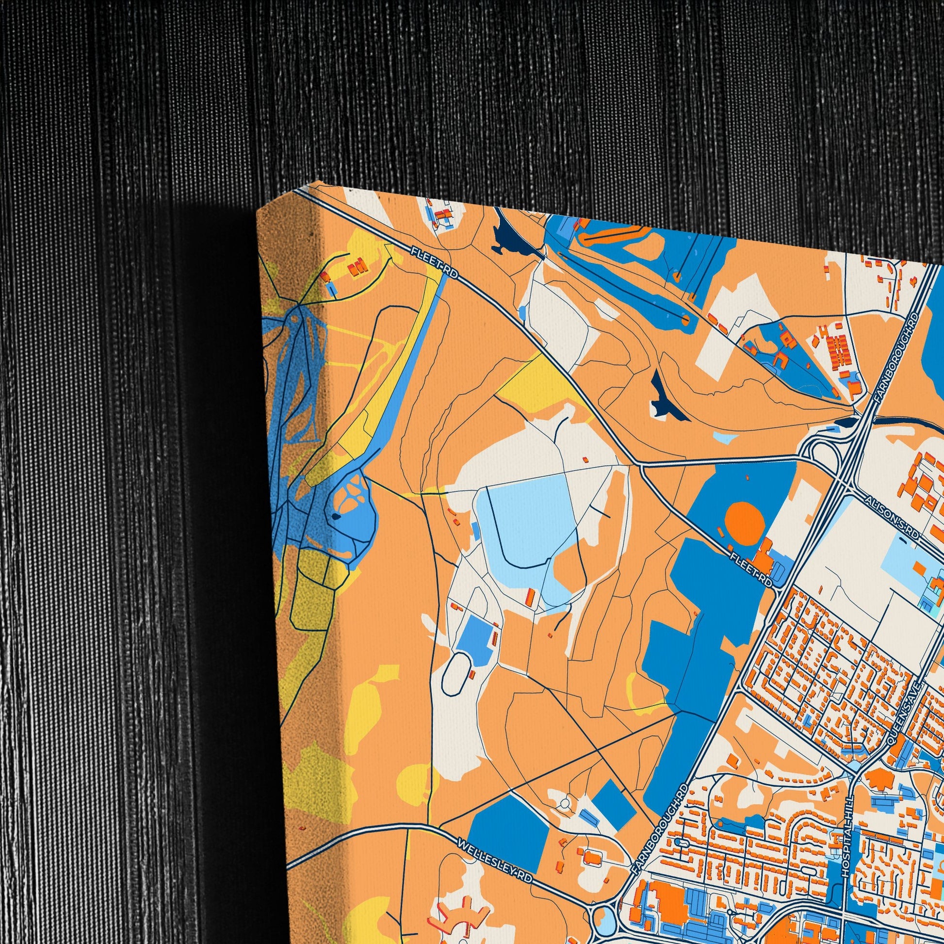 Aldershot England Colorful City Map Canvas Print Detail