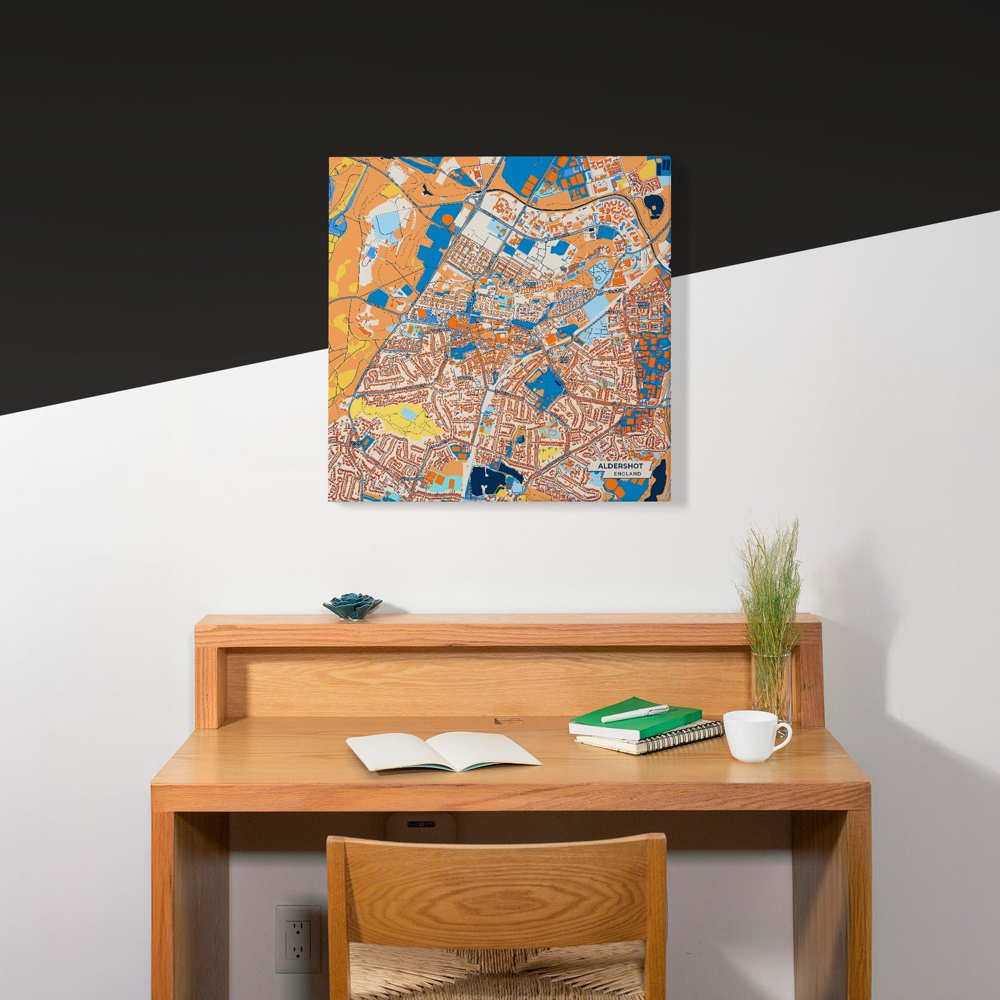 Aldershot England Colorful City Map Canvas Print Scene