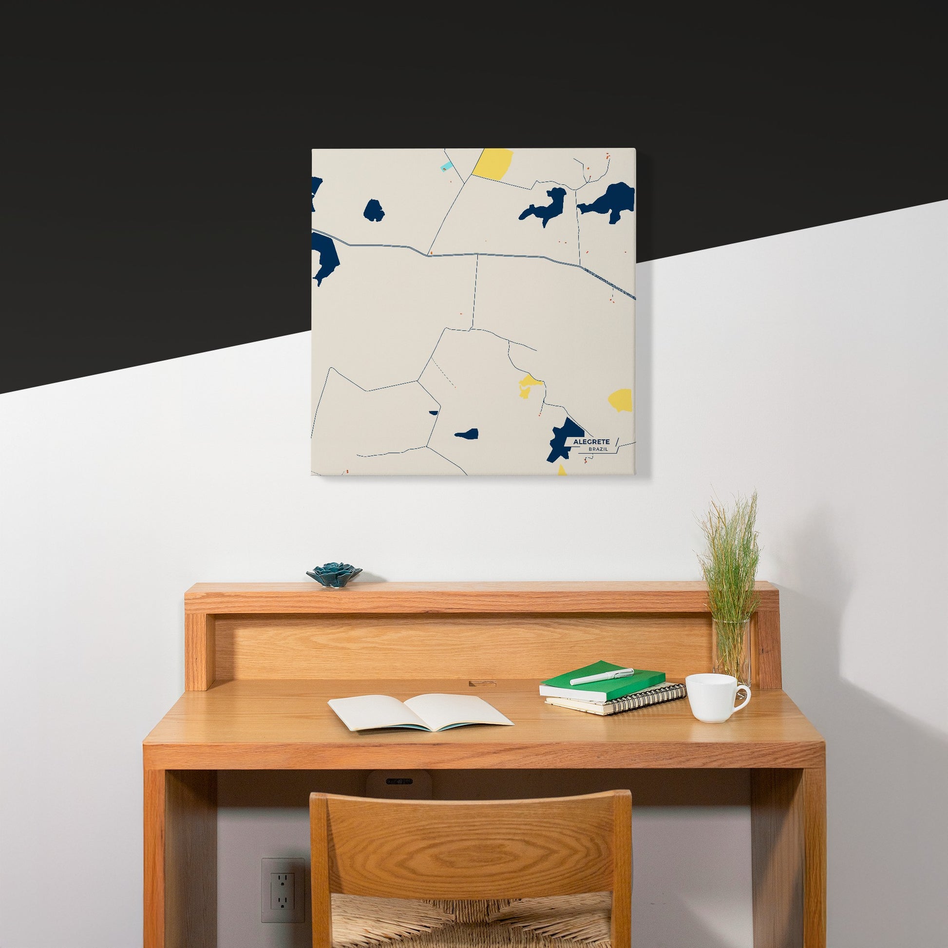 Alegrete Brazil Colorful City Map Canvas Print Scene