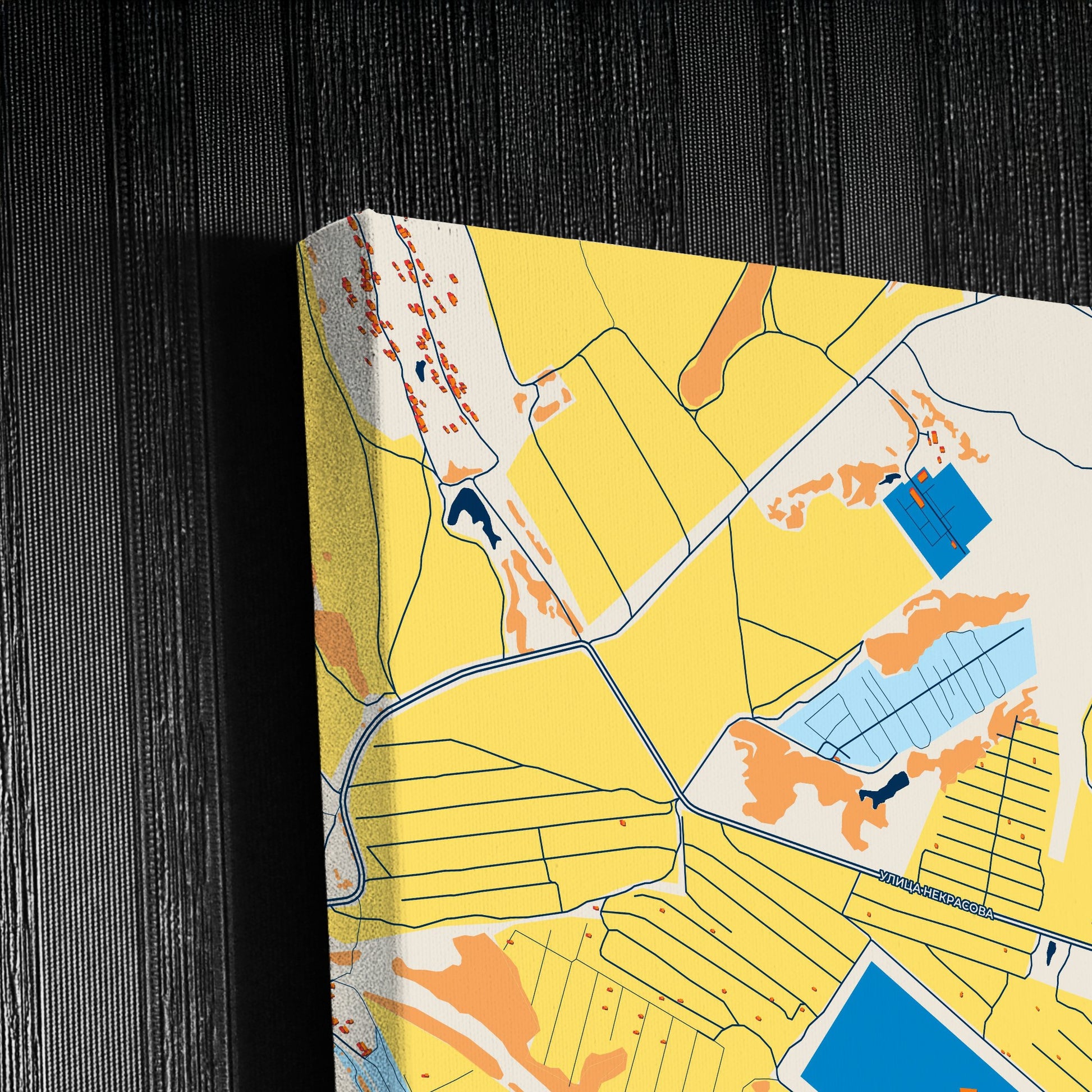 Алексин Russia Colorful City Map Canvas Print Detail