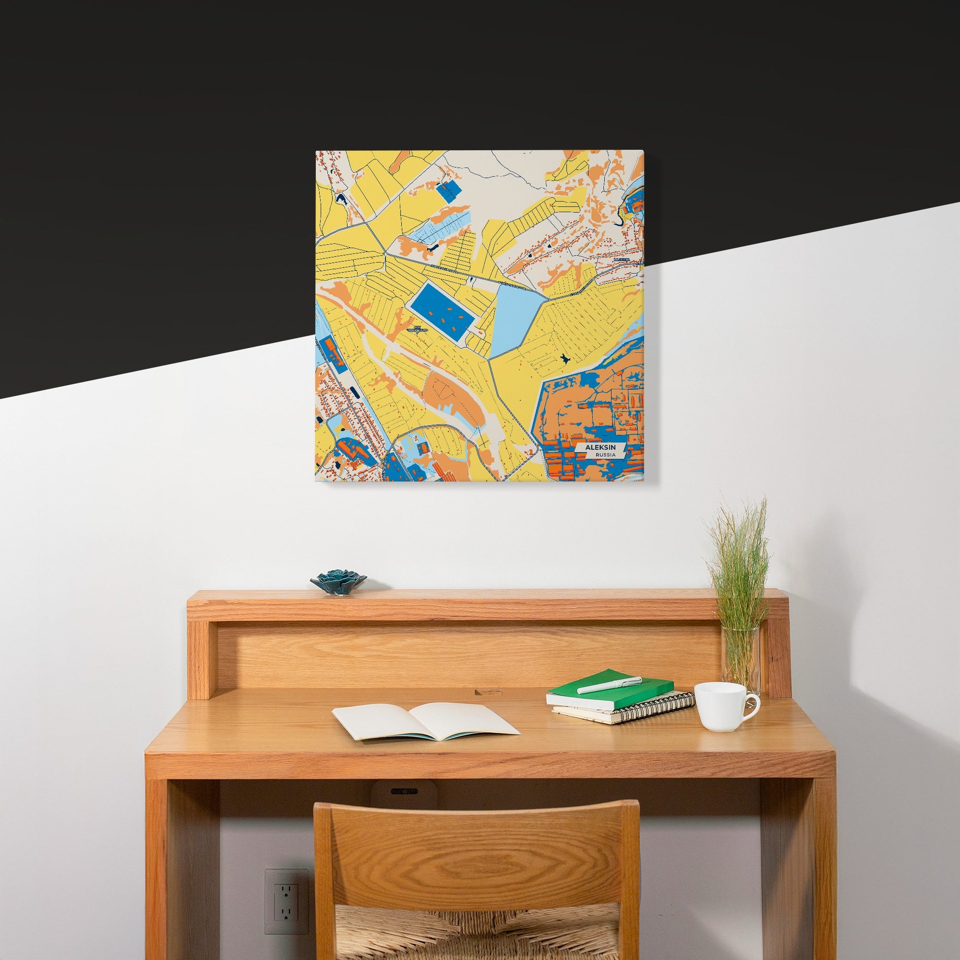 Алексин Russia Colorful City Map Canvas Print Scene
