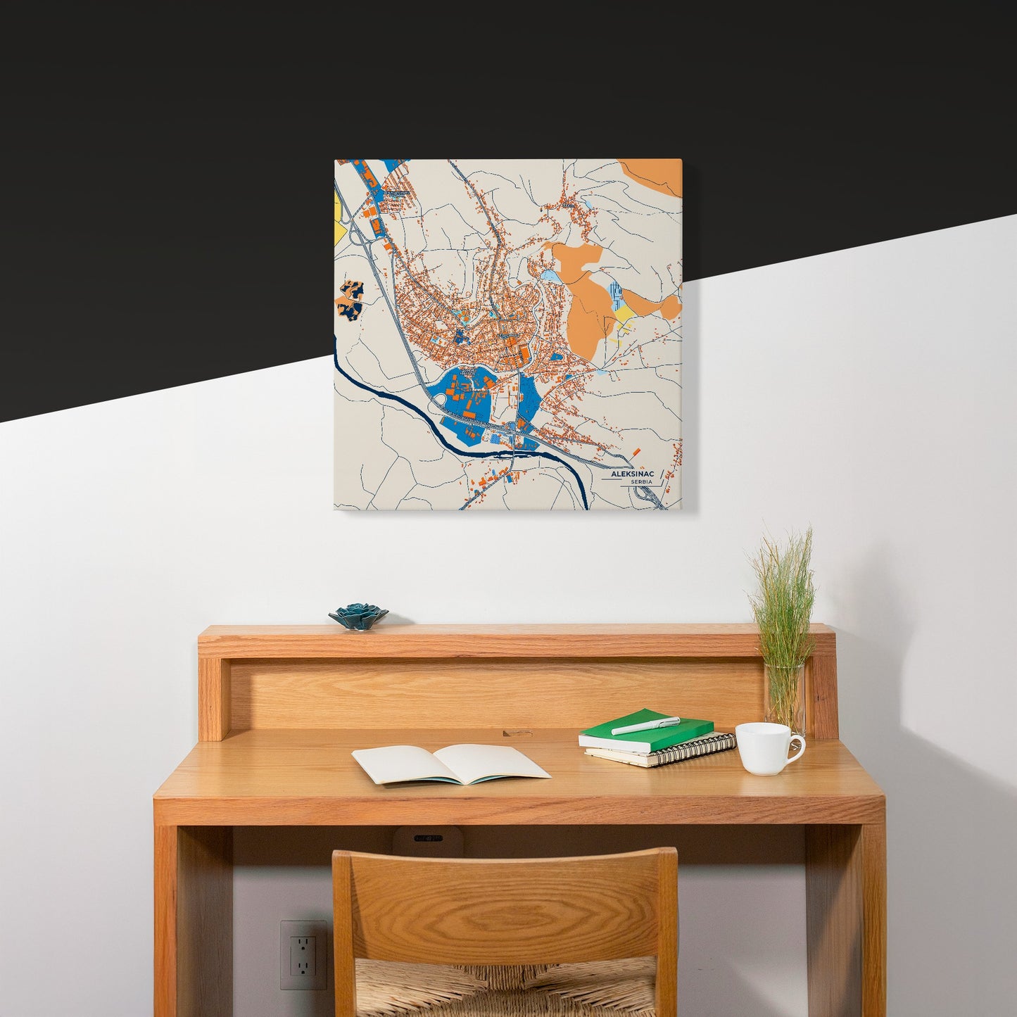 Алексинац Serbia Colorful City Map Canvas Print Scene