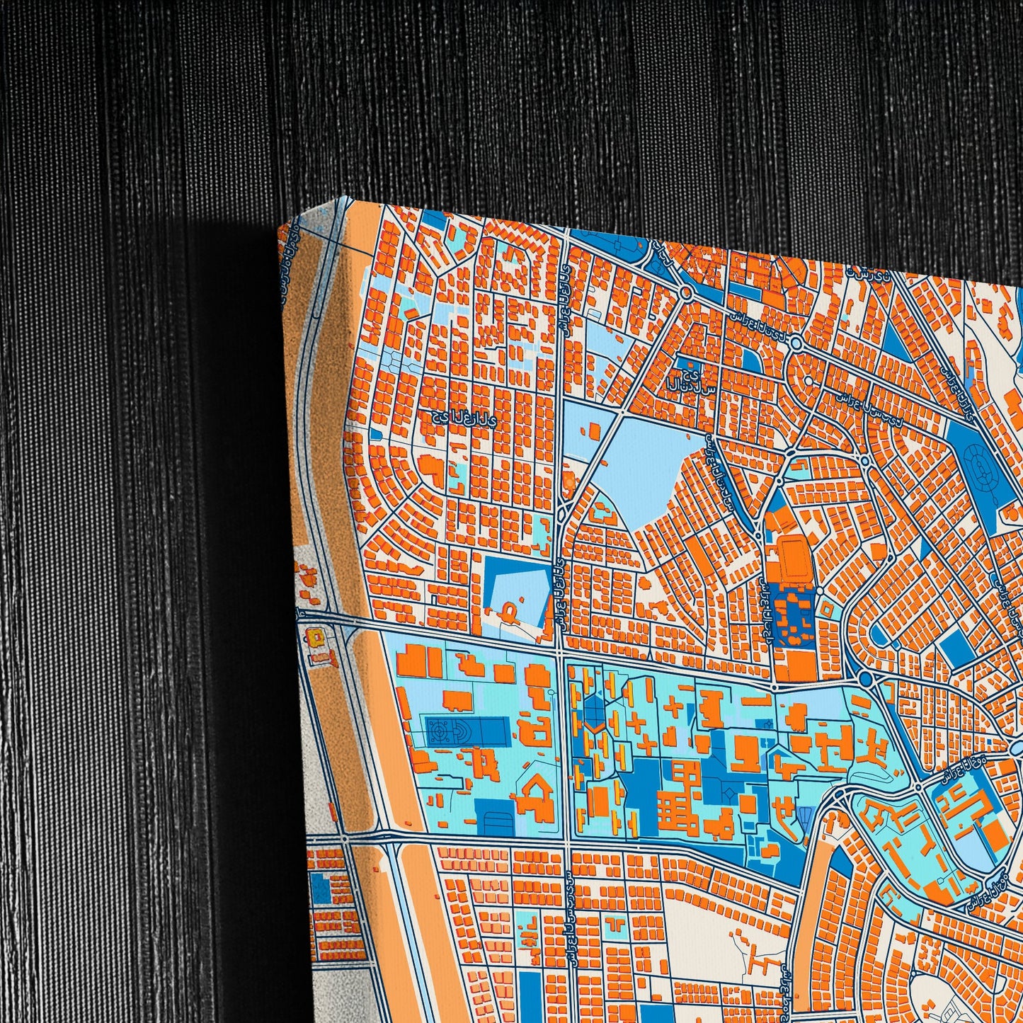 Aleppo Syria Colorful City Map Canvas Print Detail