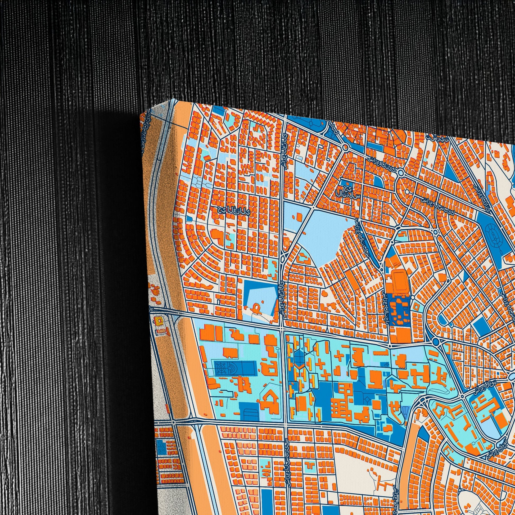 Aleppo Syria Colorful City Map Canvas Print Detail