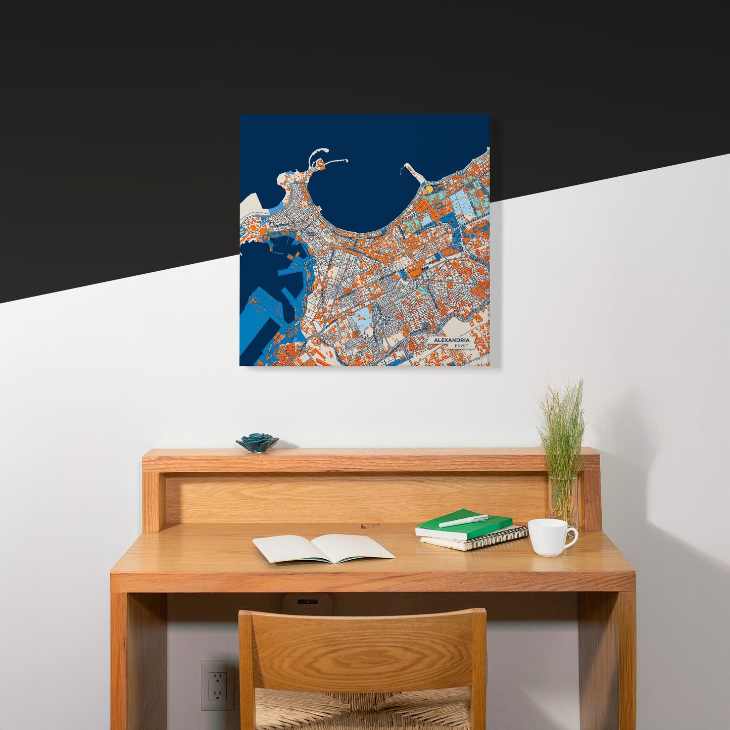 Alexandria Egypt Colorful City Map Canvas Print Scene