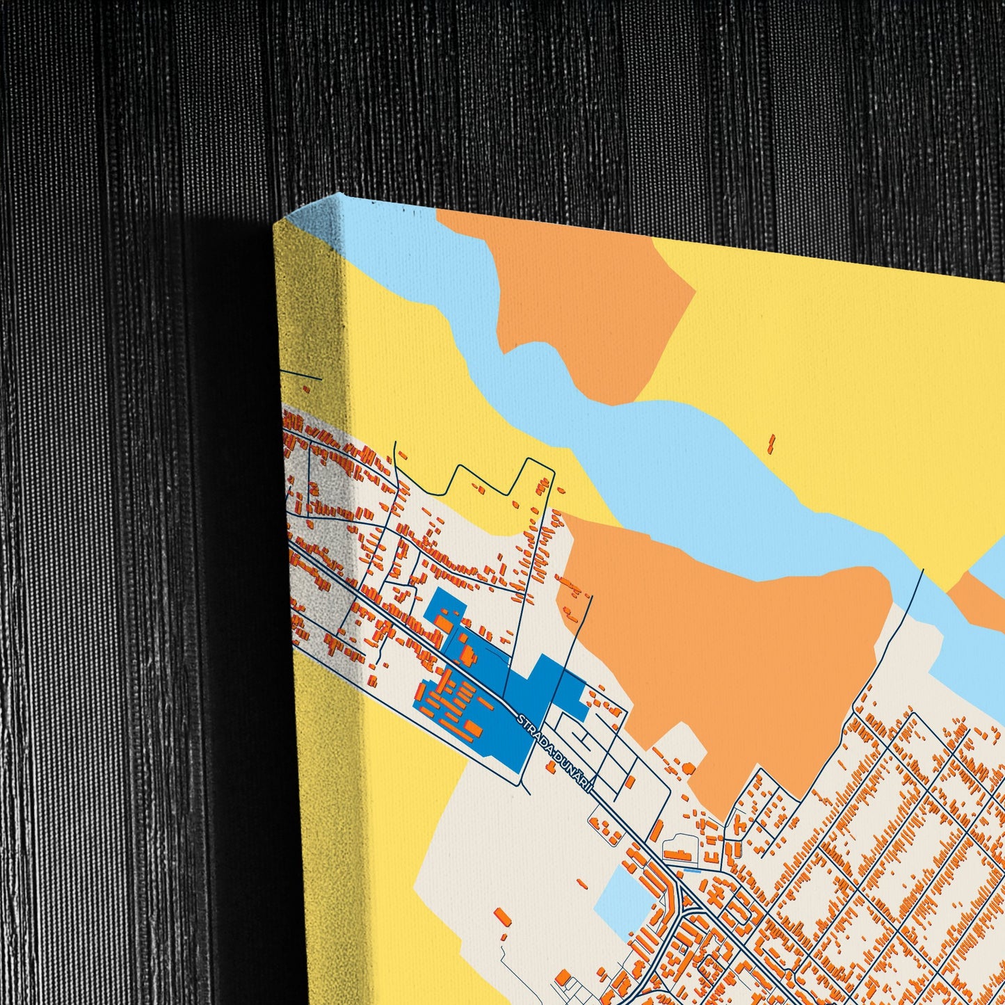 Alexandria Romania Colorful City Map Canvas Print Detail