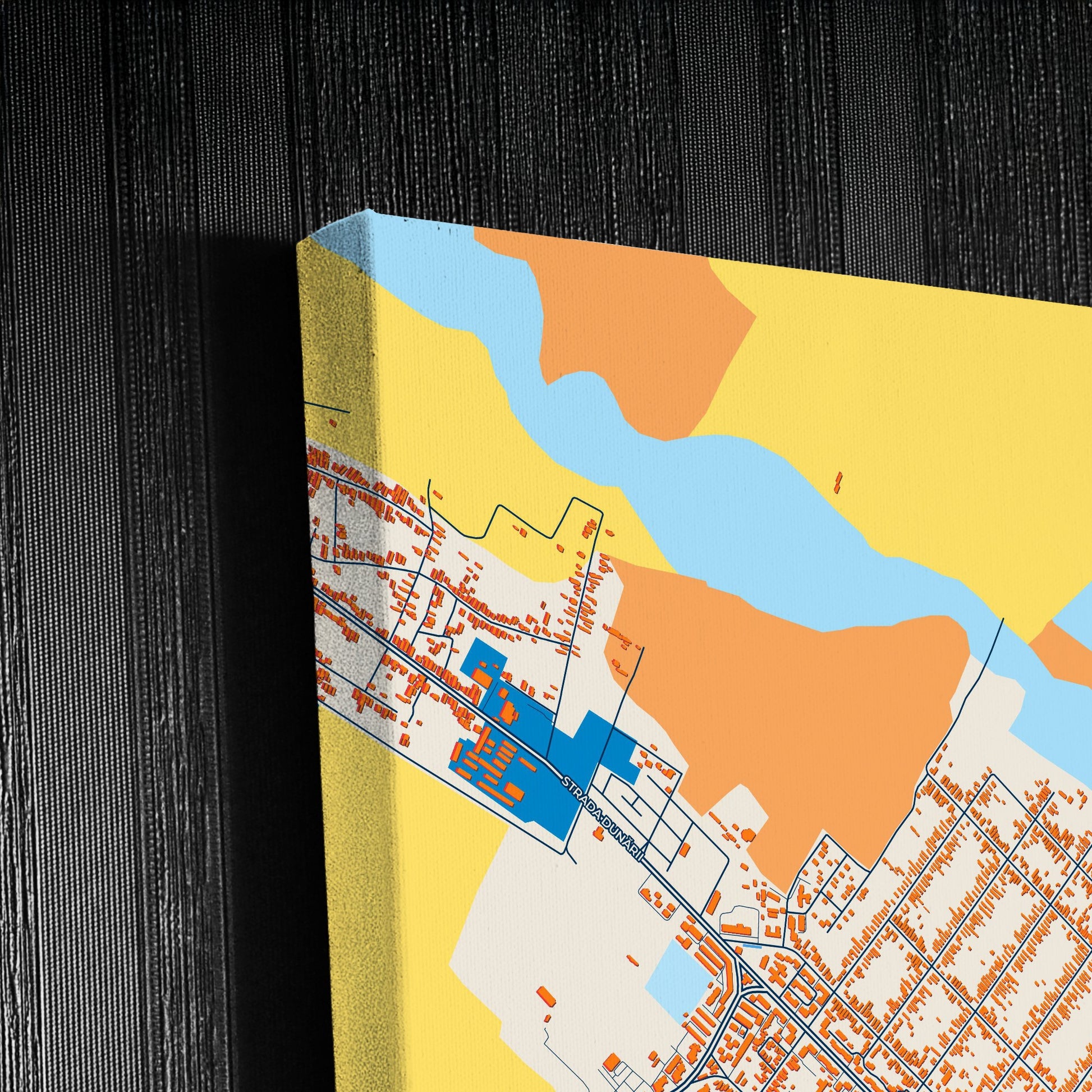 Alexandria Romania Colorful City Map Canvas Print Detail