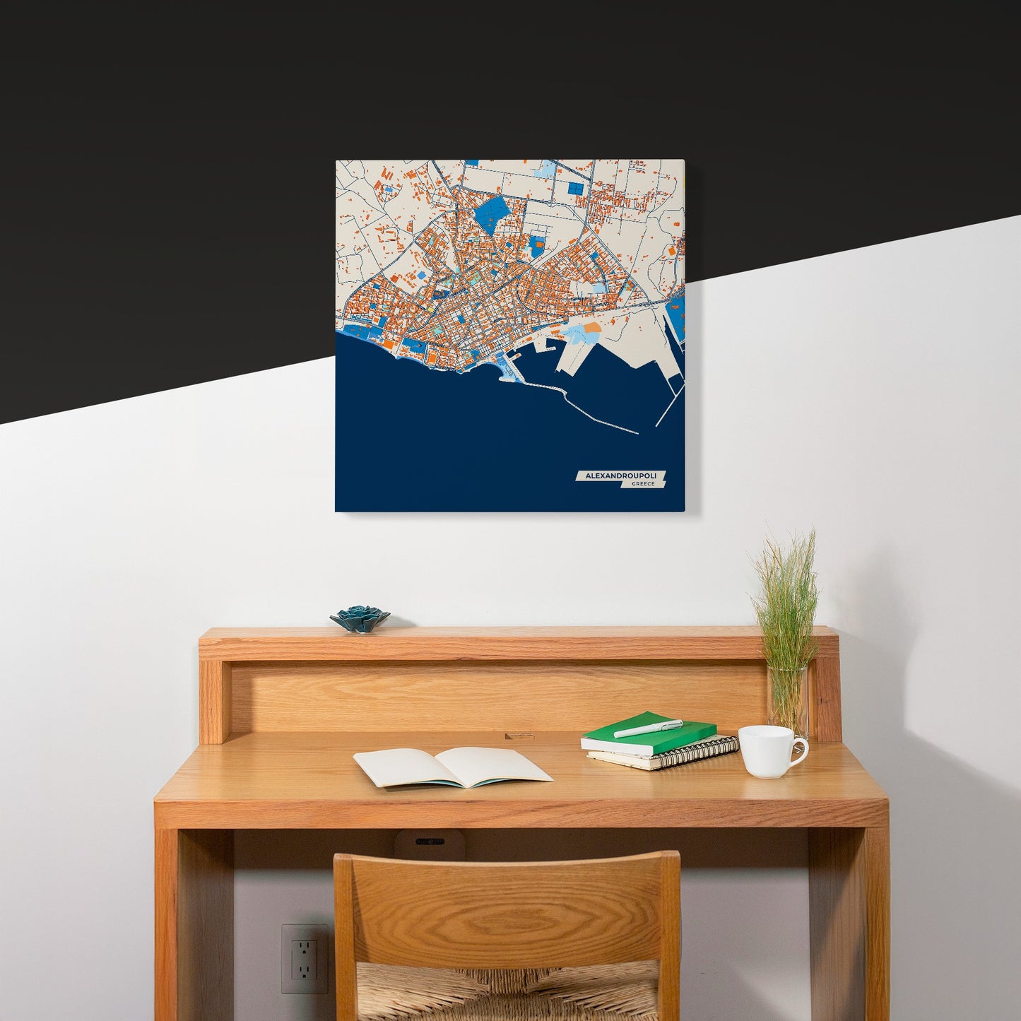 Αλεξανδρουπολη Greece Colorful City Map Canvas Print Scene