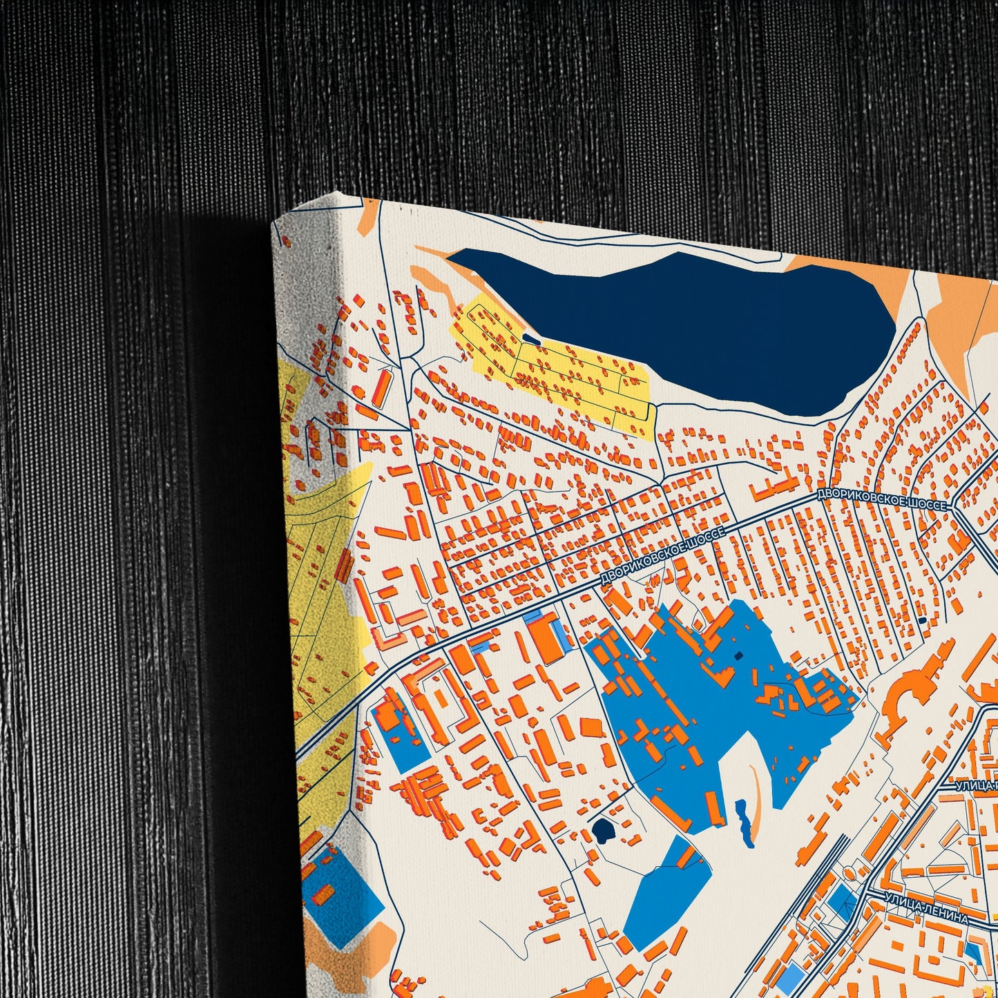 Александров Russia Colorful City Map Canvas Print Detail