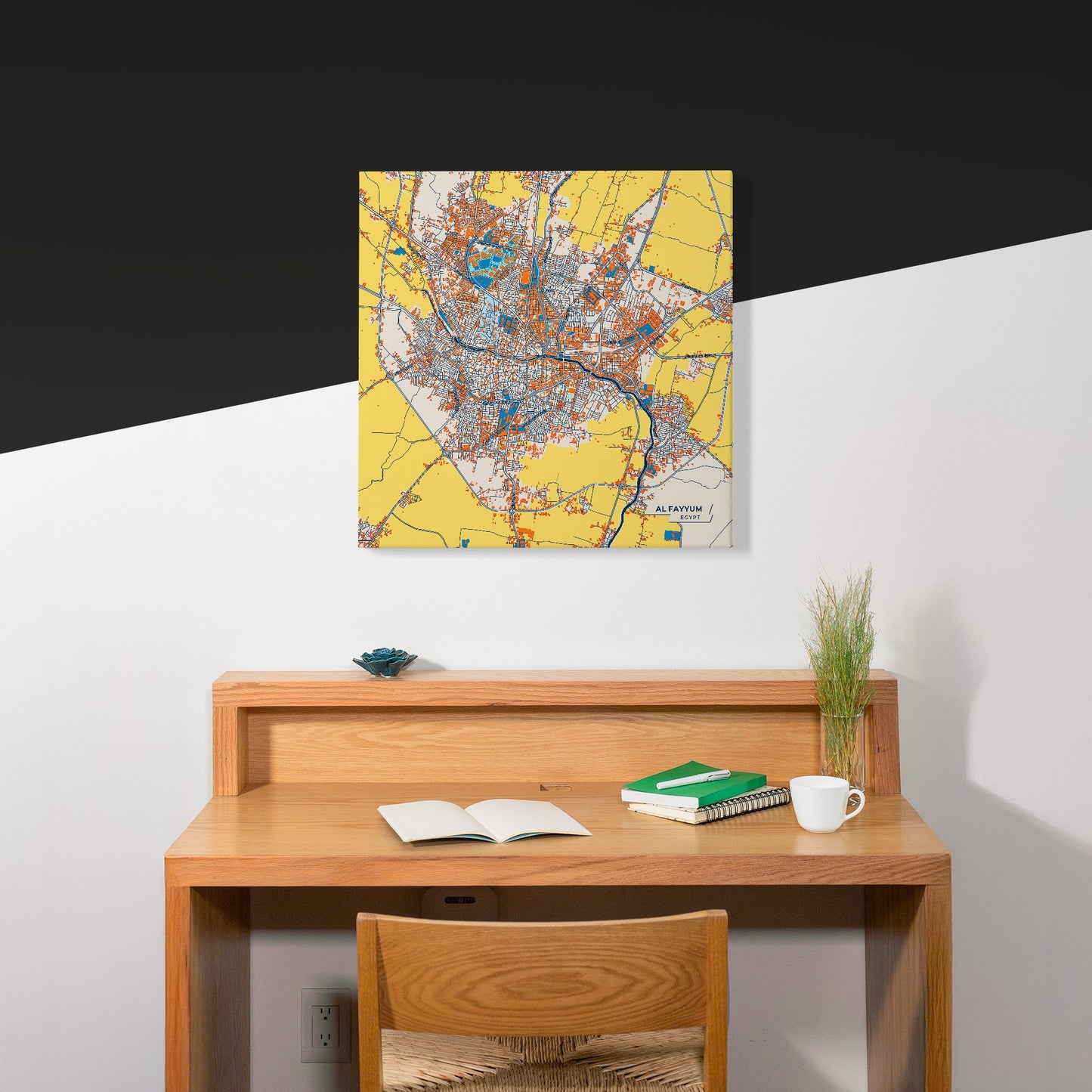 Al Fayyum Egypt Colorful City Map Canvas Print Scene