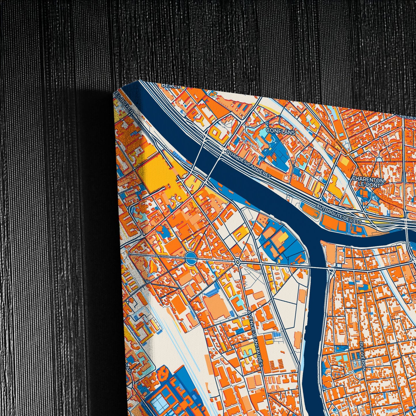 Alfortville France Colorful City Map Canvas Print Detail