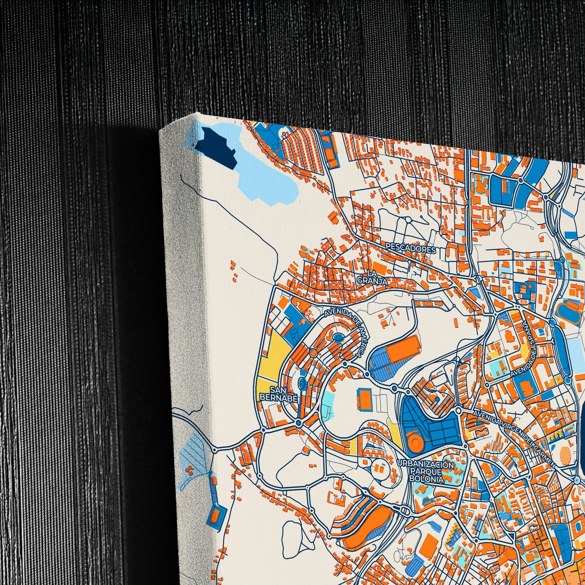 Algeciras Spain Colorful City Map Canvas Print Detail
