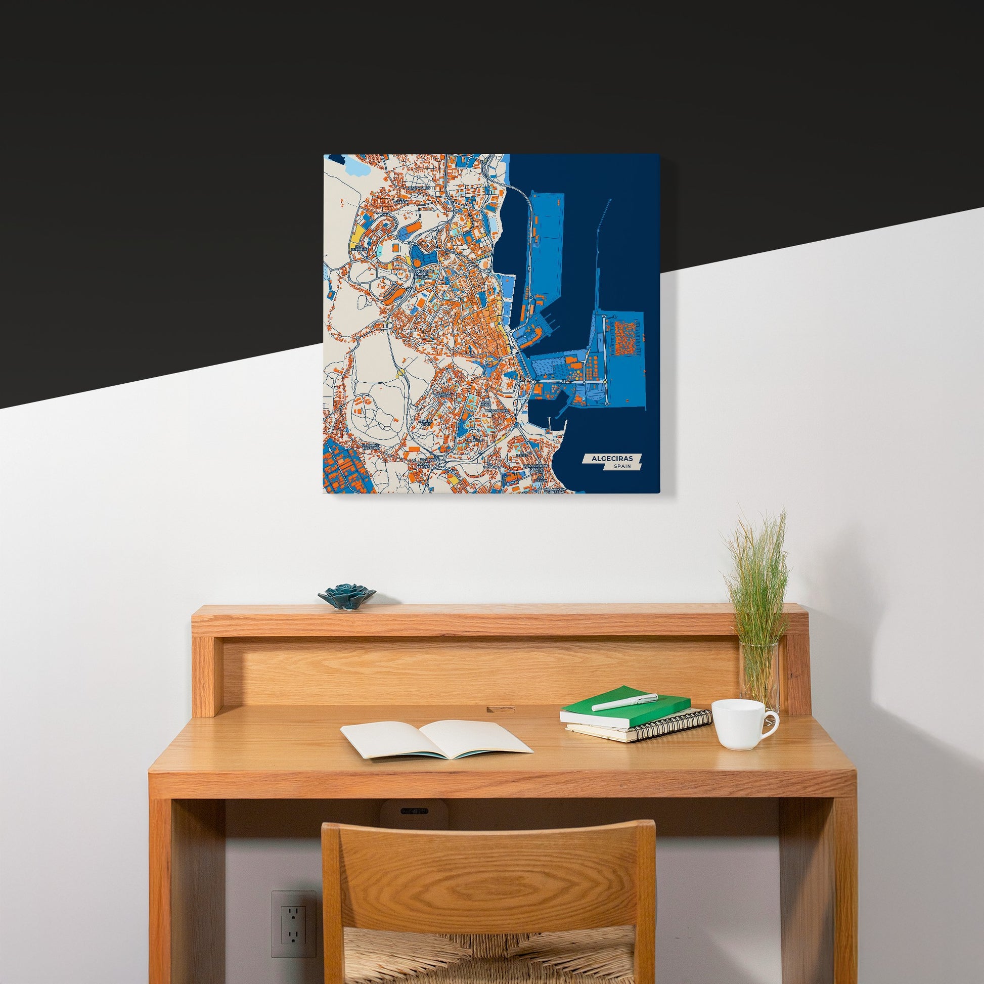 Algeciras Spain Colorful City Map Canvas Print Scene