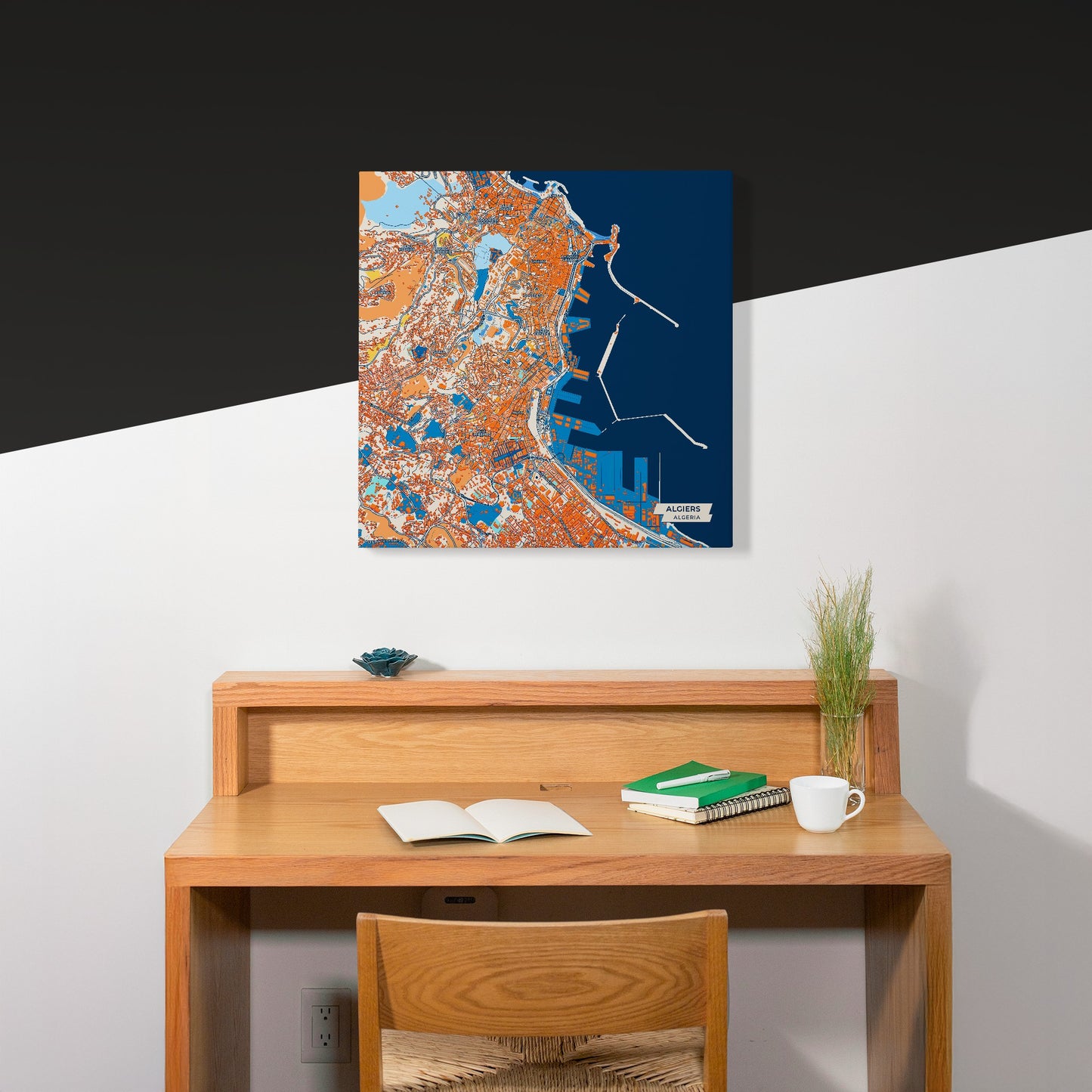 Algiers Algeria Colorful City Map Canvas Print Scene