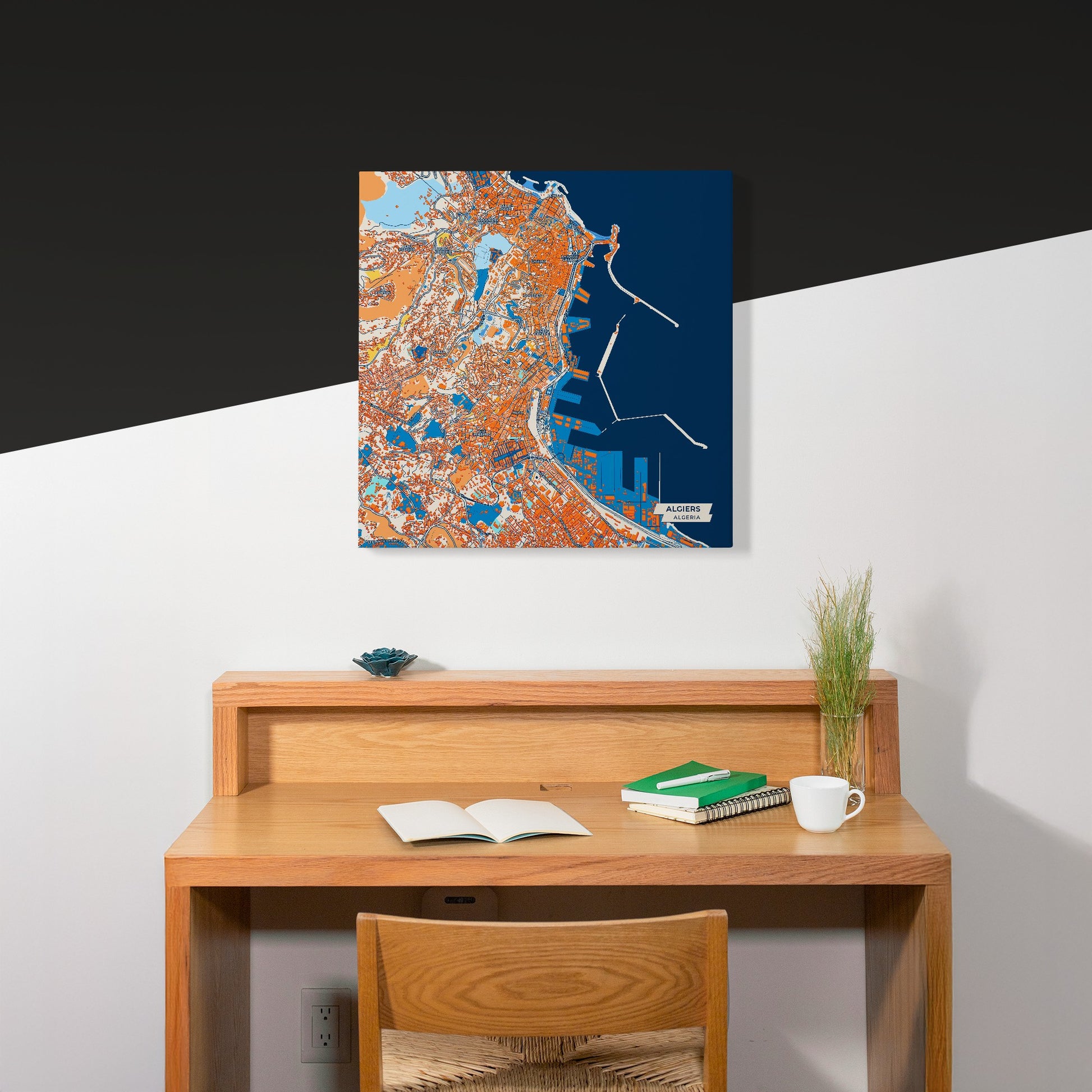 Algiers Algeria Colorful City Map Canvas Print Scene