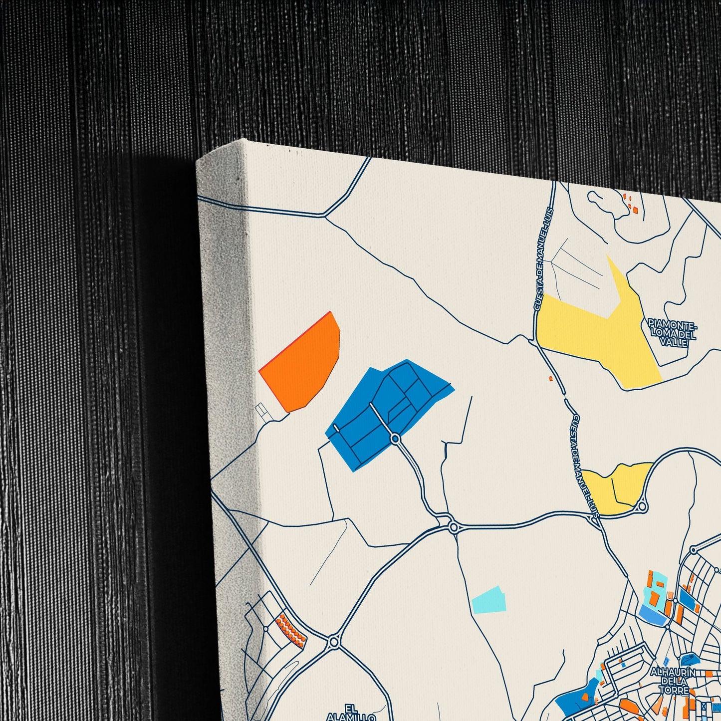 Alhaurín De La Torre Spain Colorful City Map Canvas Print Detail