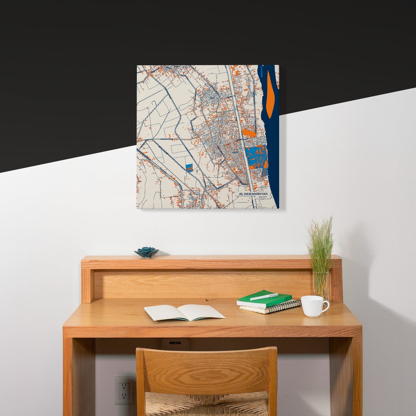 Al Hawamidiyah Egypt Colorful City Map Canvas Print Scene