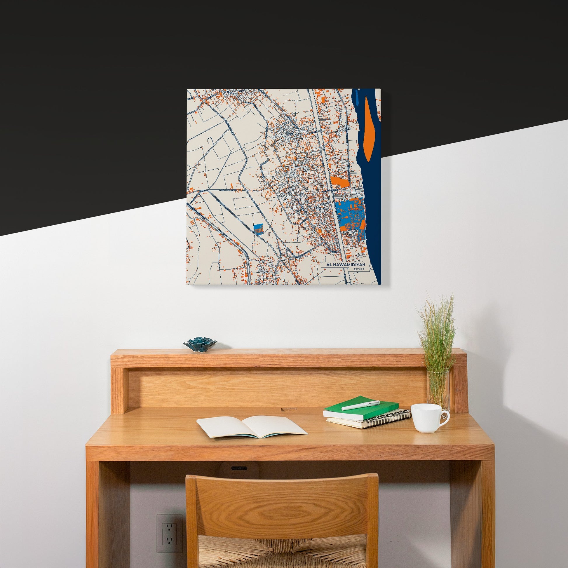 Al Hawamidiyah Egypt Colorful City Map Canvas Print Scene