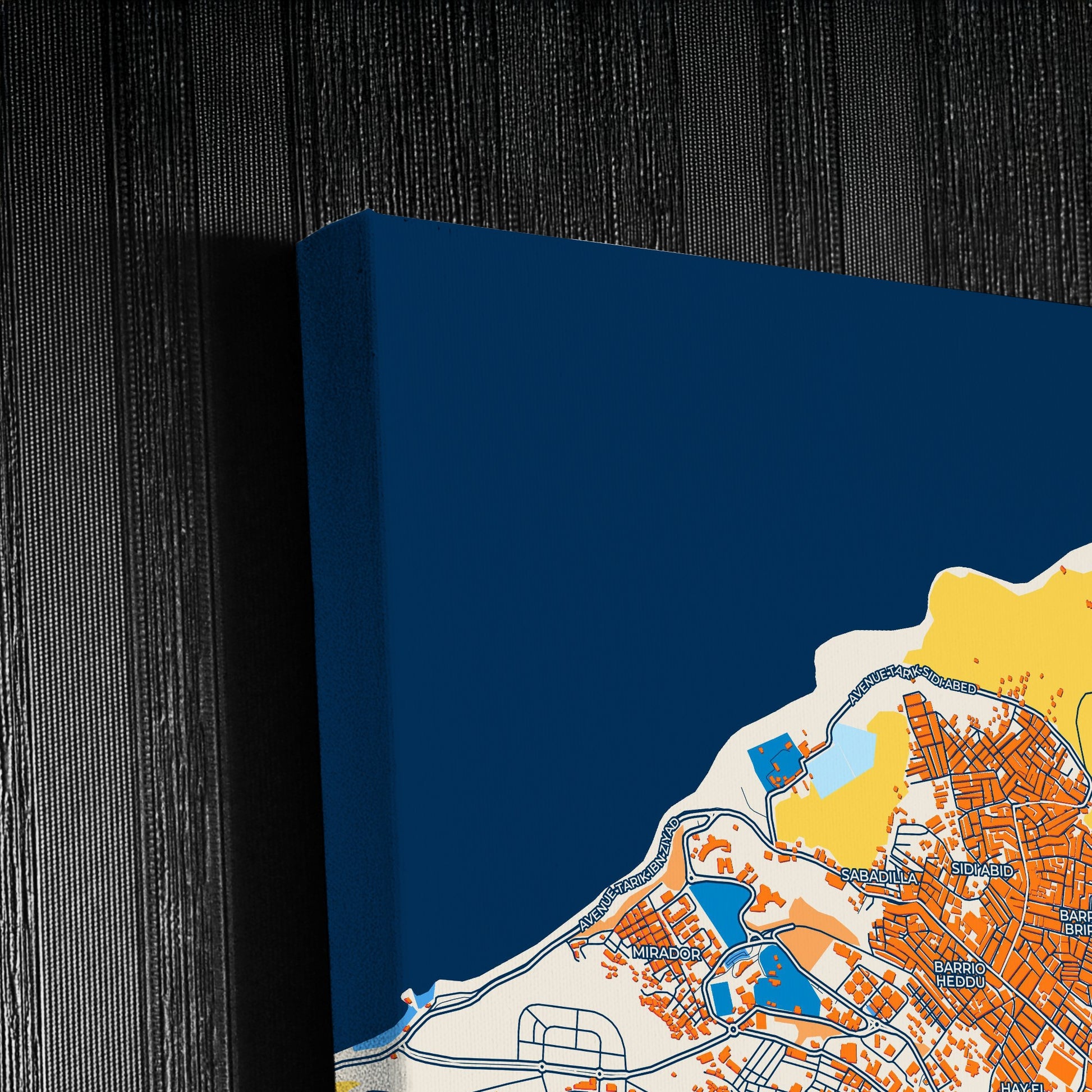 Al Hoceima Morocco Colorful City Map Canvas Print Detail