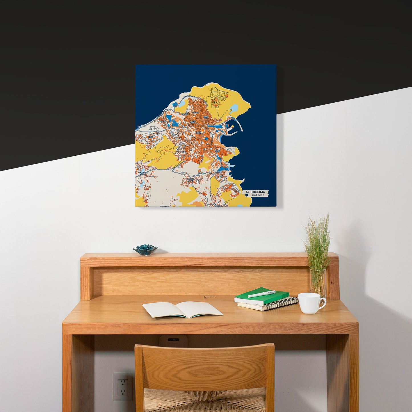 Al Hoceima Morocco Colorful City Map Canvas Print Scene