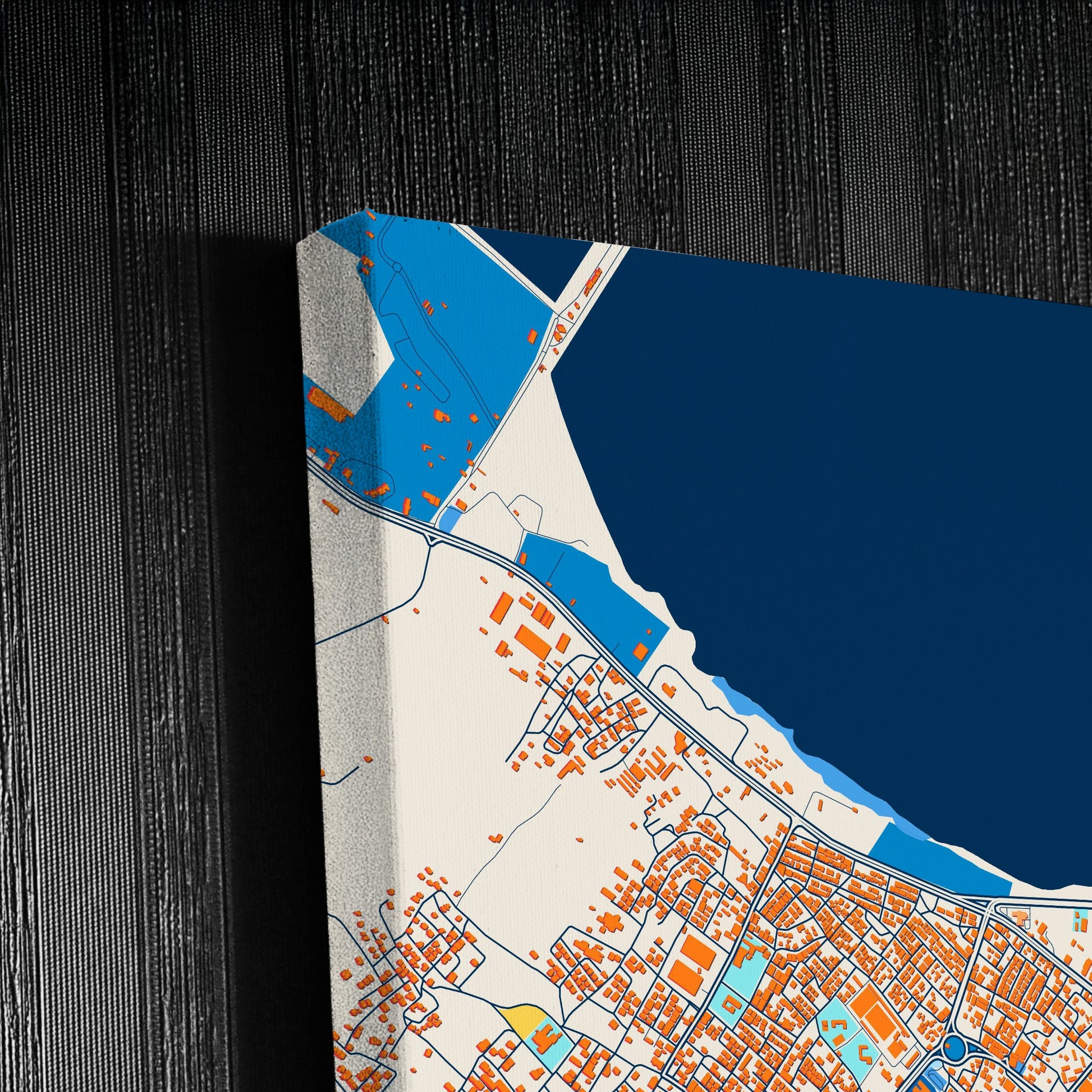 Al Khums Libya Colorful City Map Canvas Print Detail