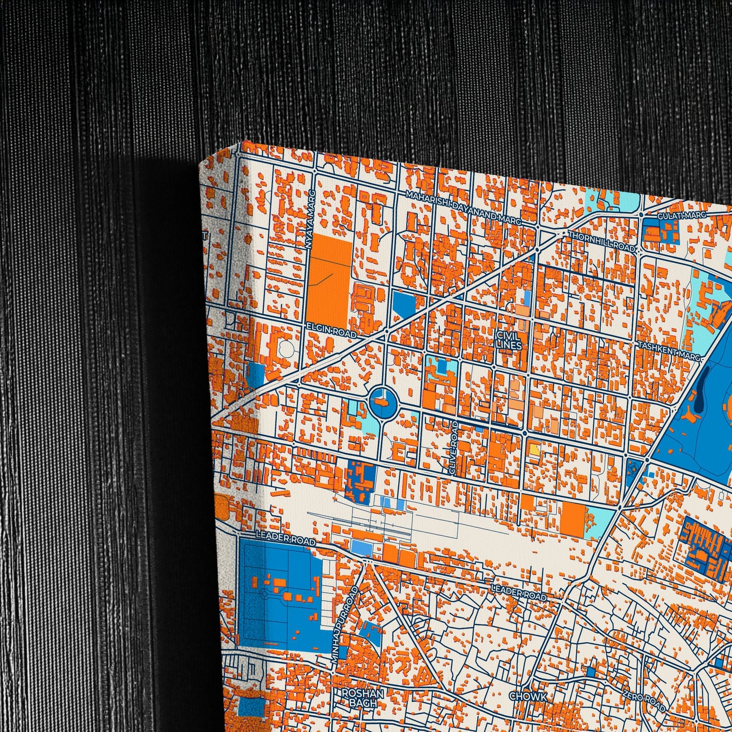 Allahabad India Colorful City Map Canvas Print Detail