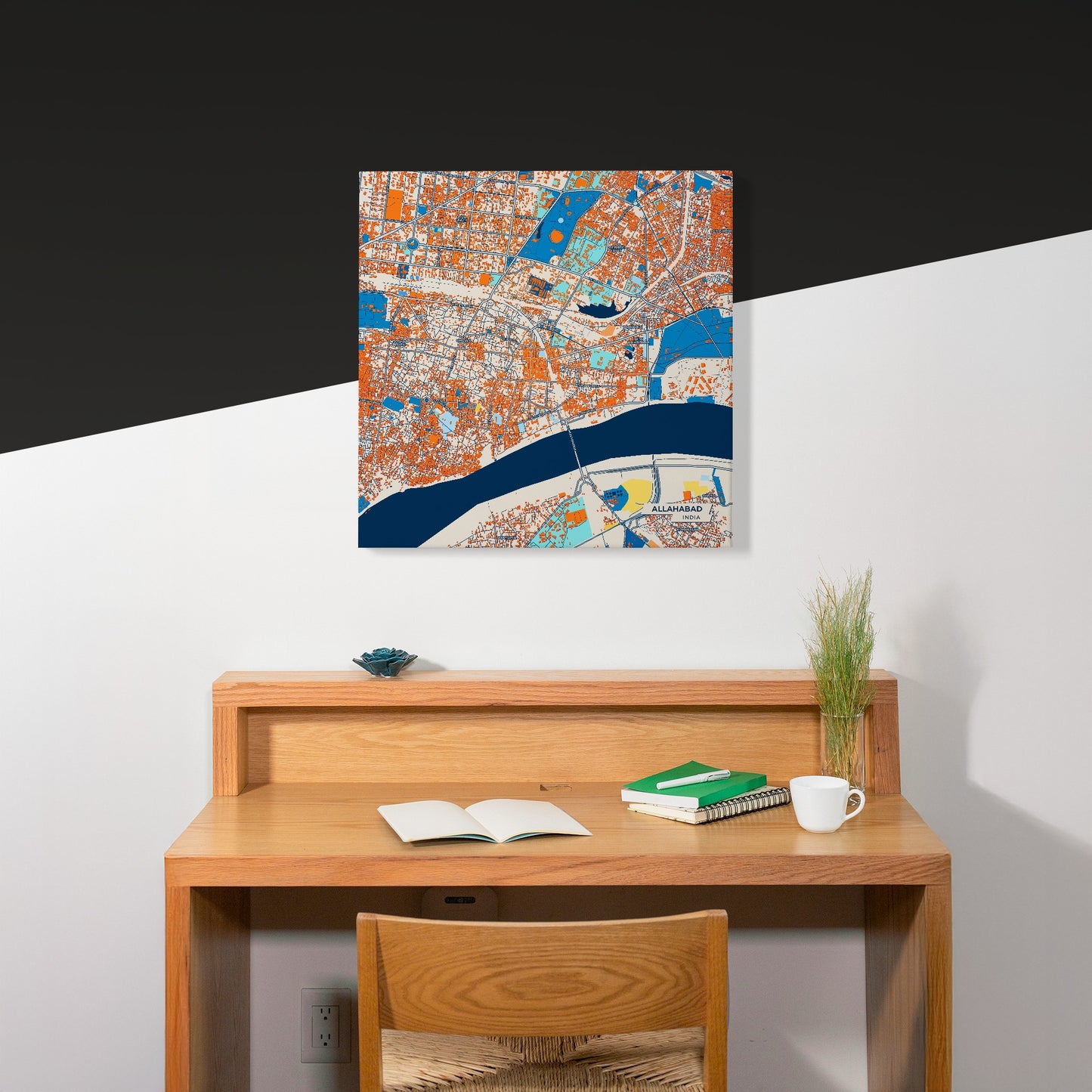 Allahabad India Colorful City Map Canvas Print Scene