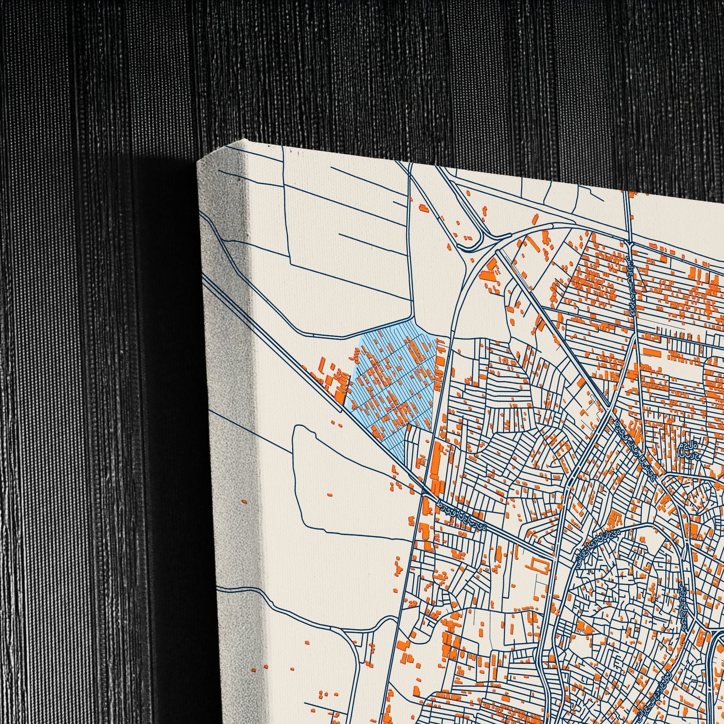 Al Mahallah Al Kubra Egypt Colorful City Map Canvas Print Detail