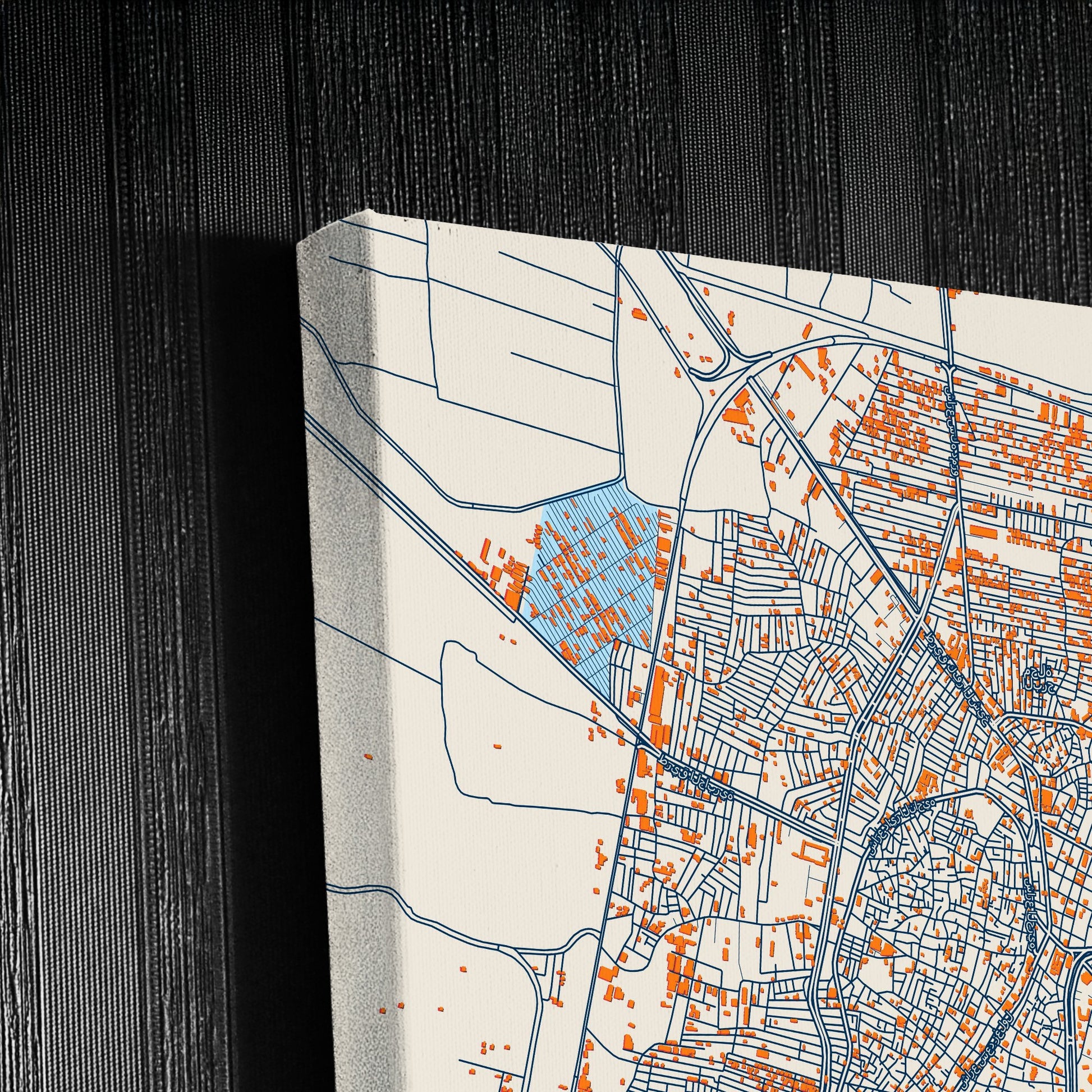 Al Mahallah Al Kubra Egypt Colorful City Map Canvas Print Detail
