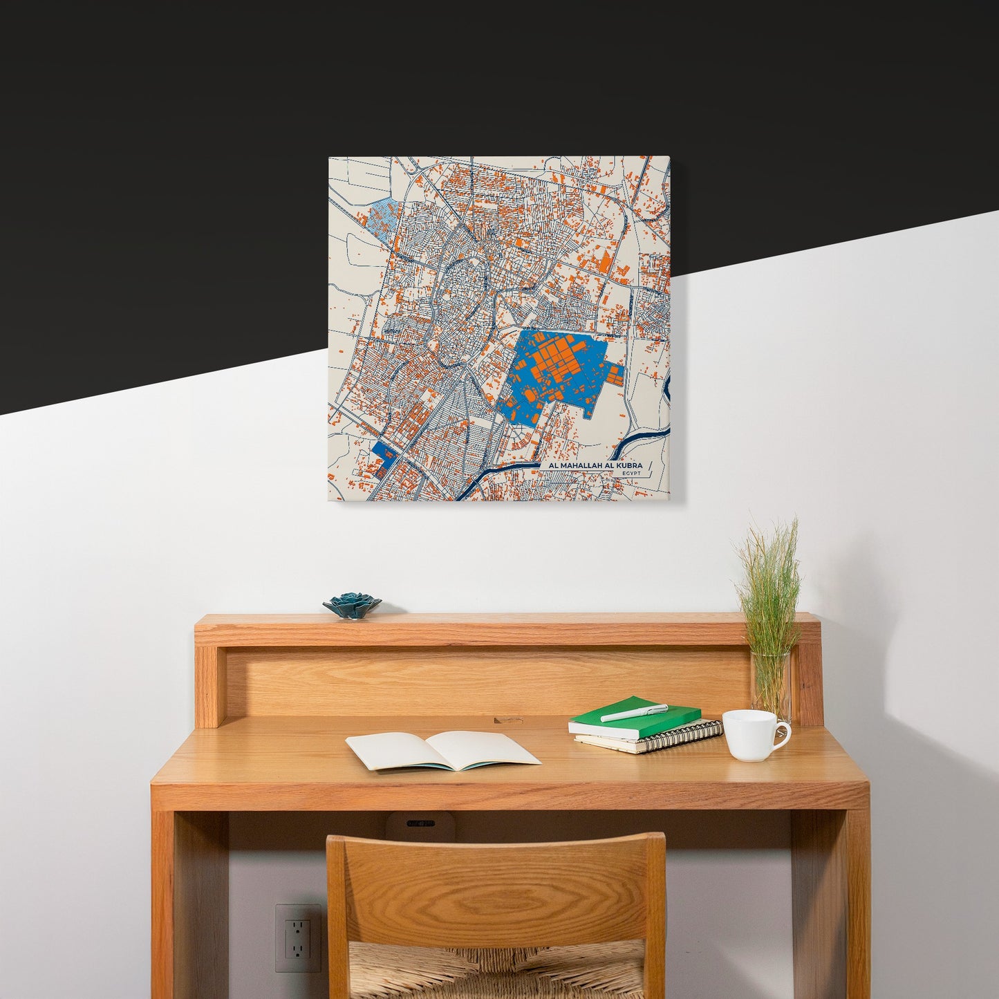 Al Mahallah Al Kubra Egypt Colorful City Map Canvas Print Scene