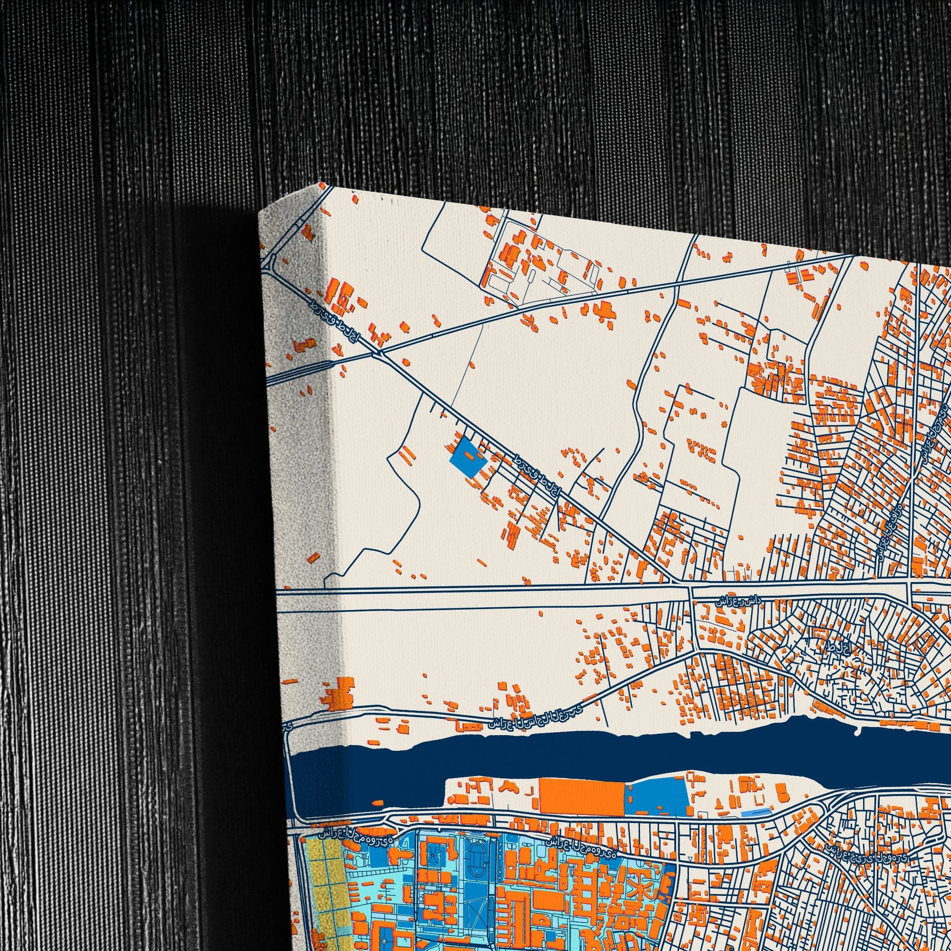 Al Mansurah Egypt Colorful City Map Canvas Print Detail