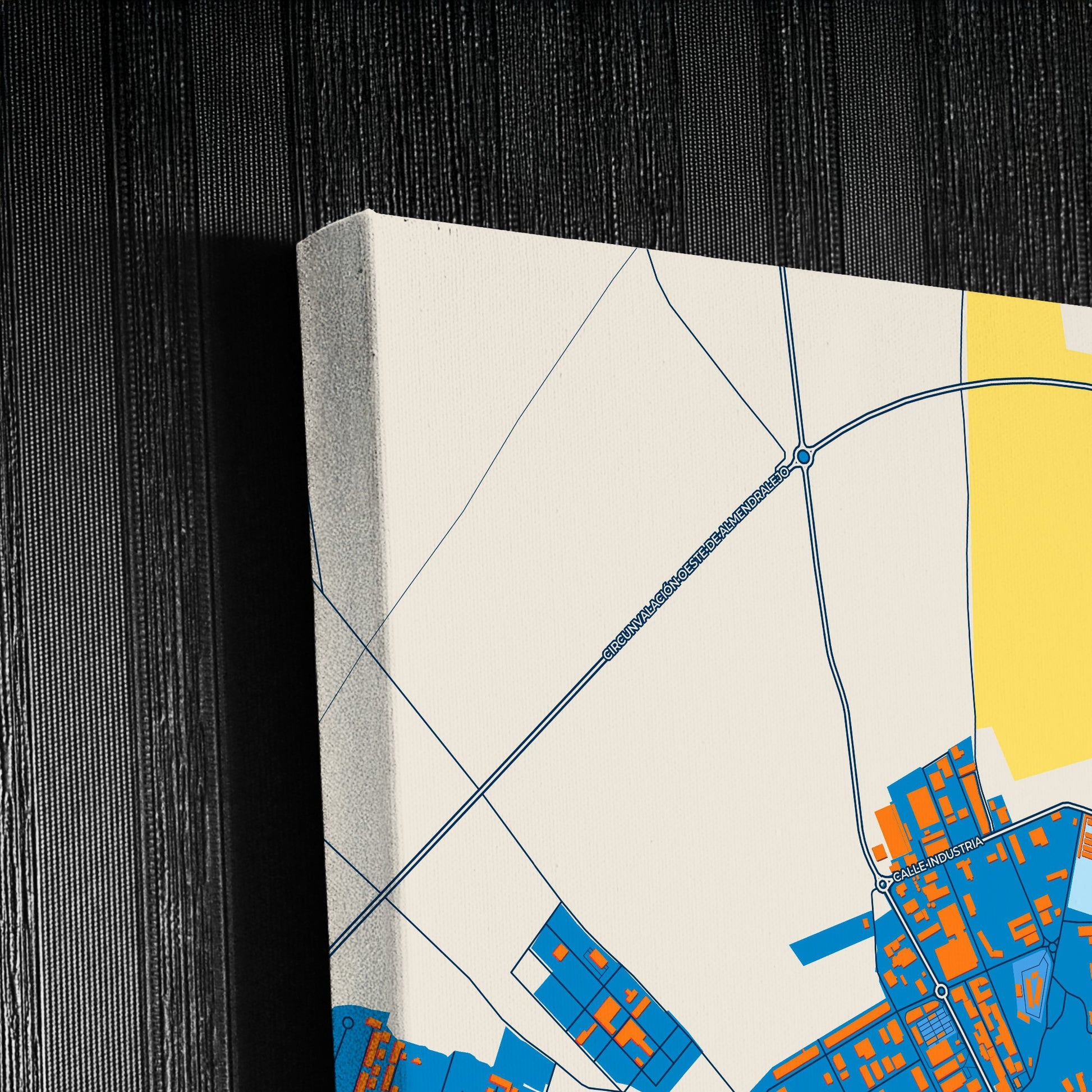 Almendralejo Spain Colorful City Map Canvas Print Detail