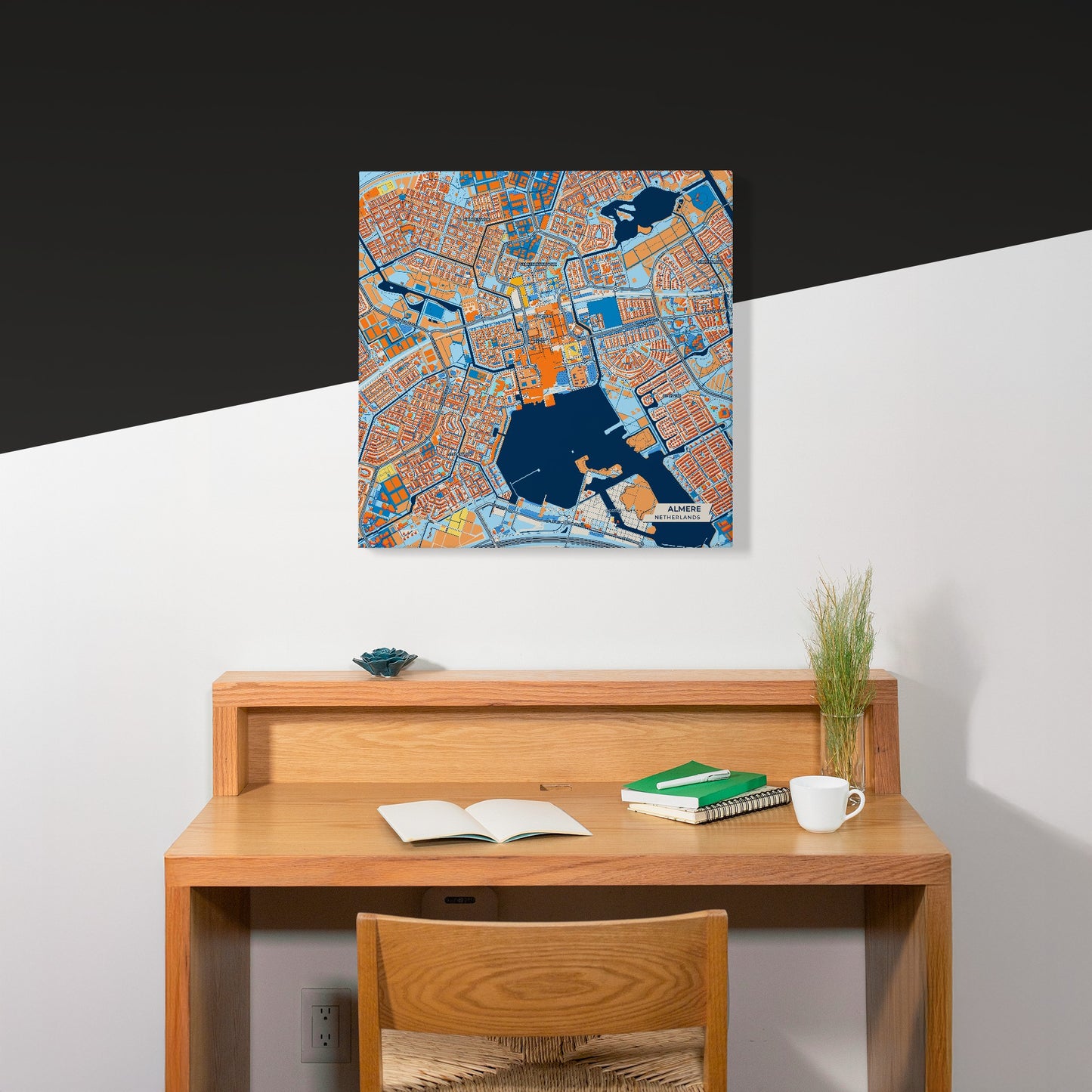 Almere Netherlands Colorful City Map Canvas Print Scene