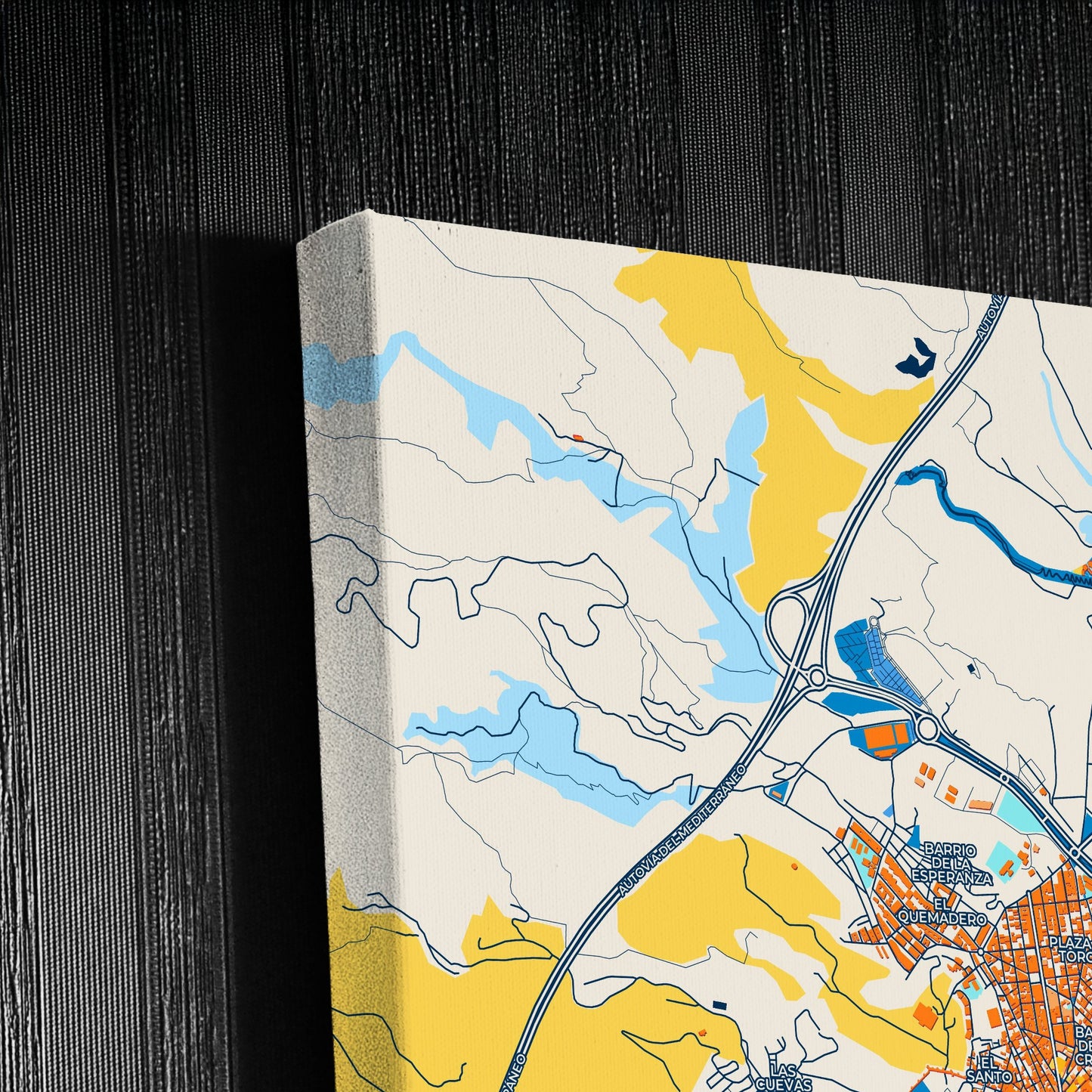 Almería Spain Colorful City Map Canvas Print Detail