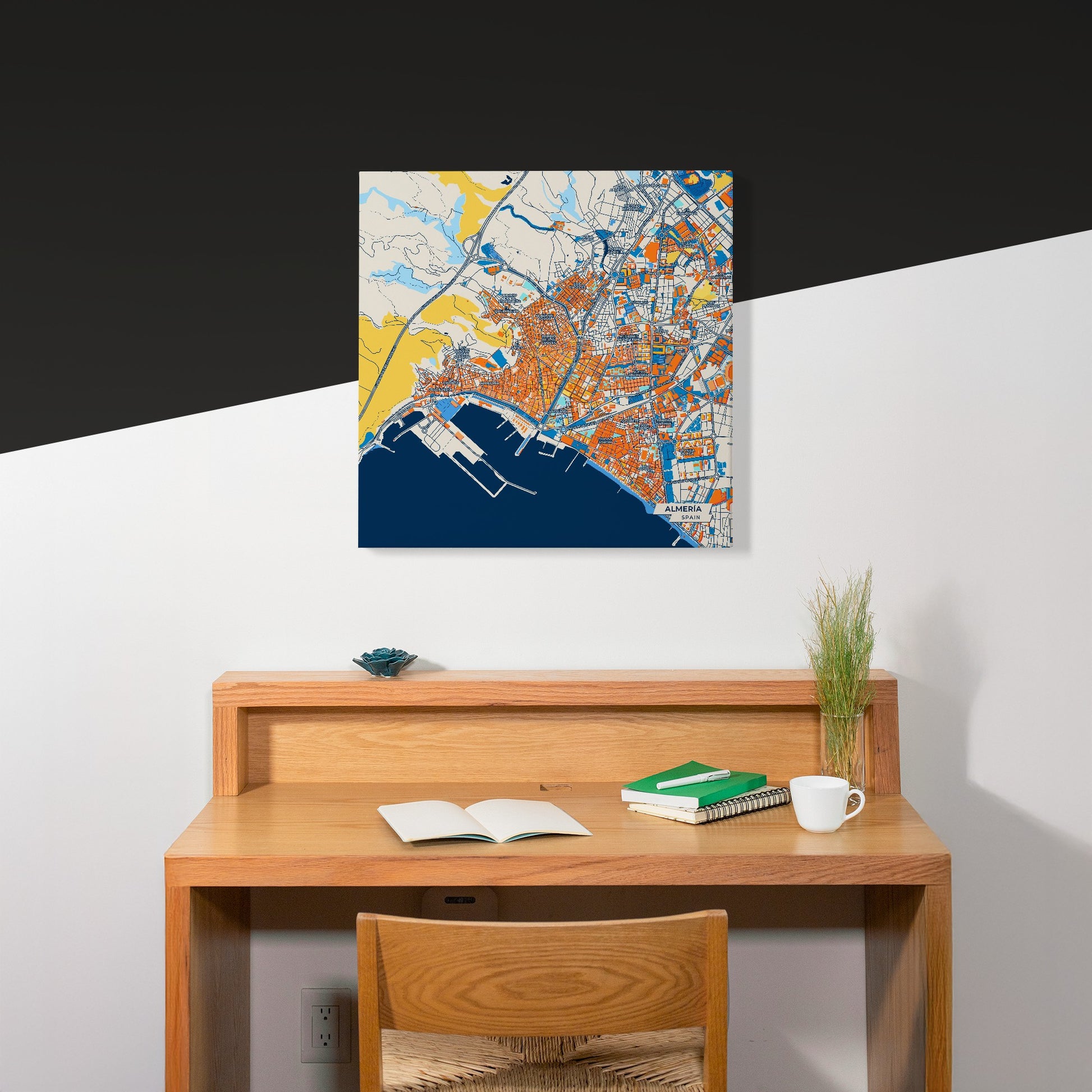 Almería Spain Colorful City Map Canvas Print Scene