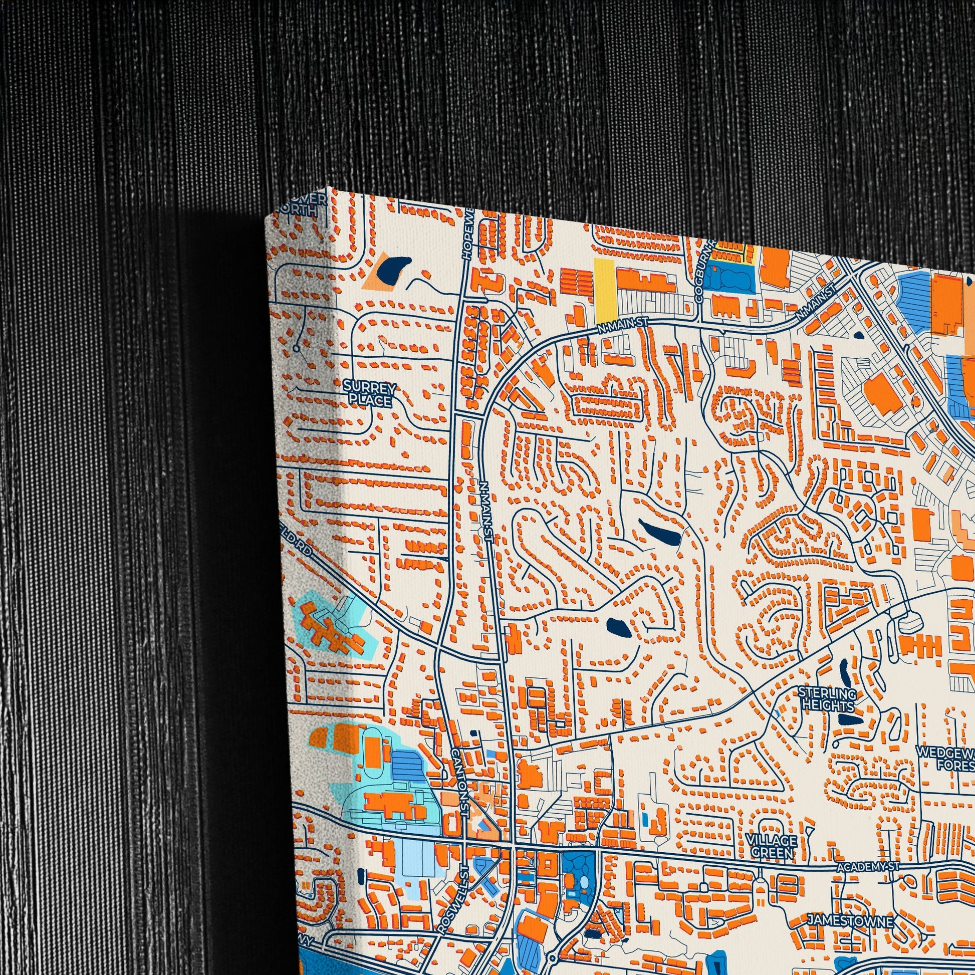 Alpharetta Georgia Colorful City Map Canvas Print Detail