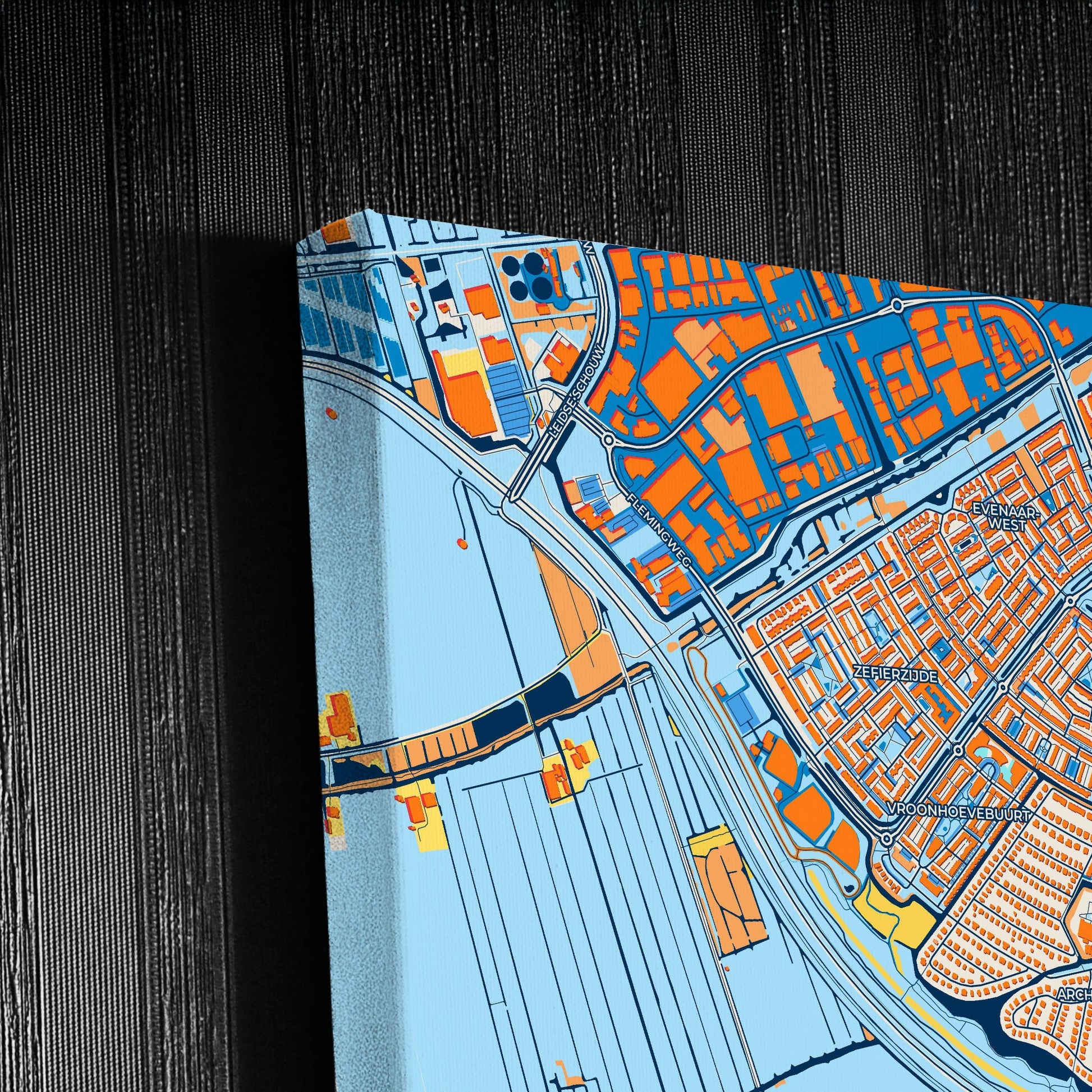 Alphenaandenrijn Netherlands Colorful City Map Canvas Print Detail