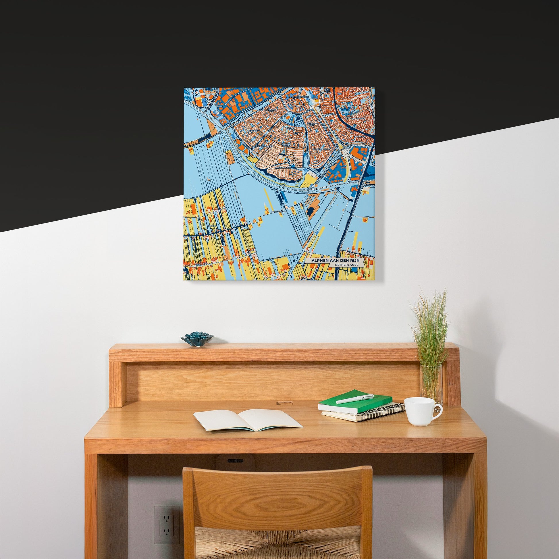 Alphenaandenrijn Netherlands Colorful City Map Canvas Print Scene