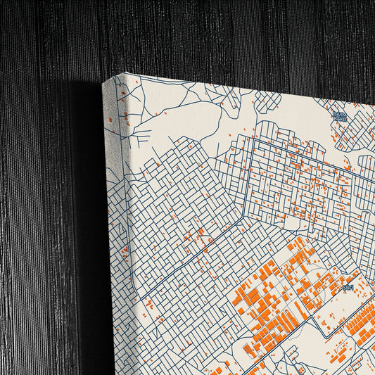Al Qadarif Sudan Colorful City Map Canvas Print Detail