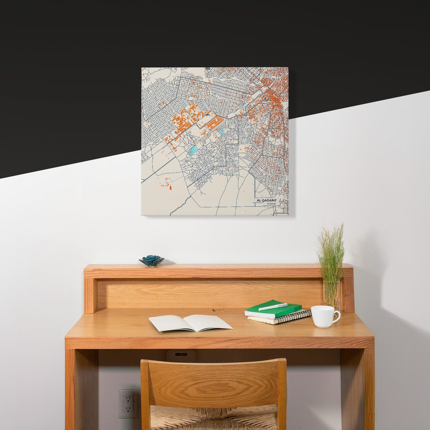 Al Qadarif Sudan Colorful City Map Canvas Print Scene