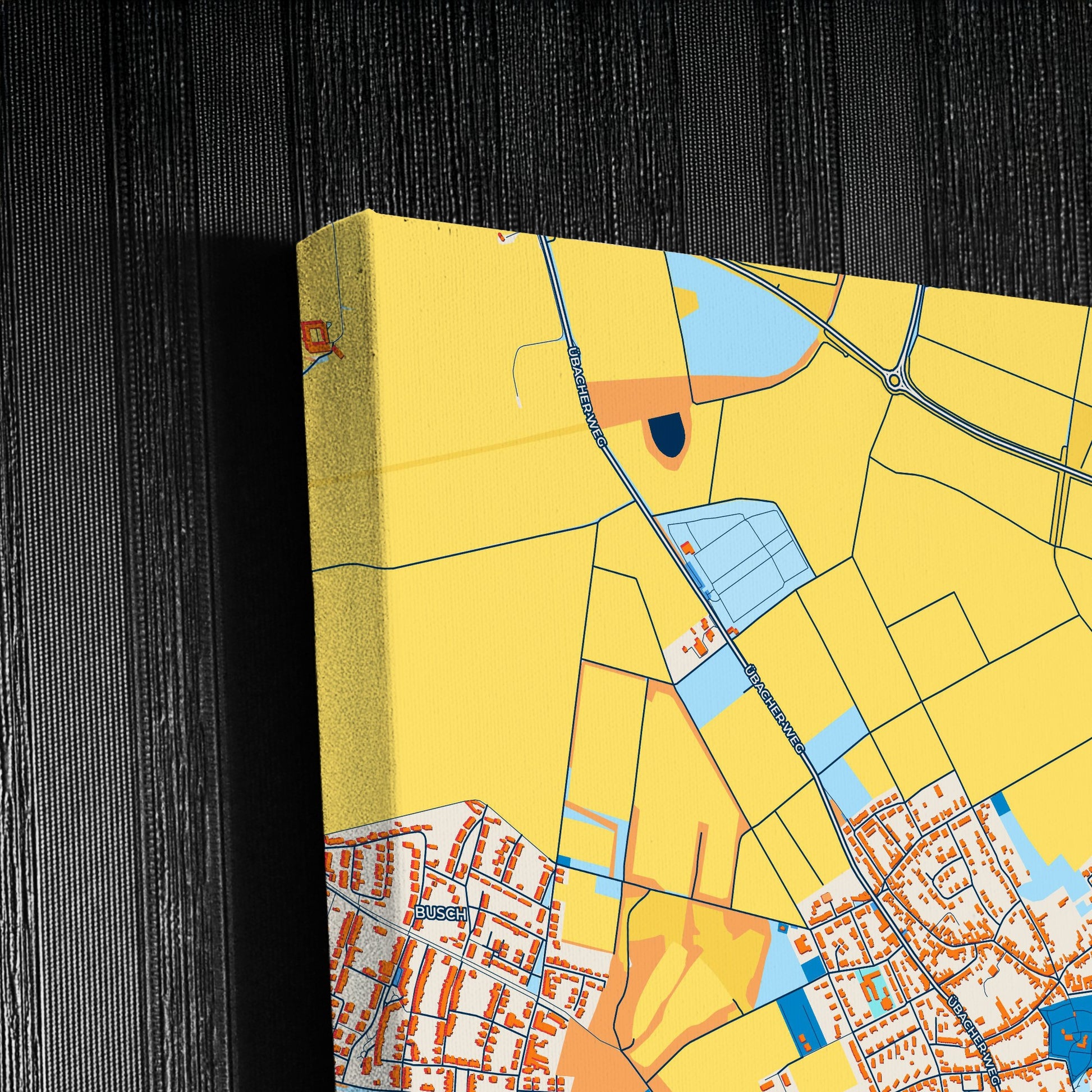 Alsdorf Germany Colorful City Map Canvas Print Detail
