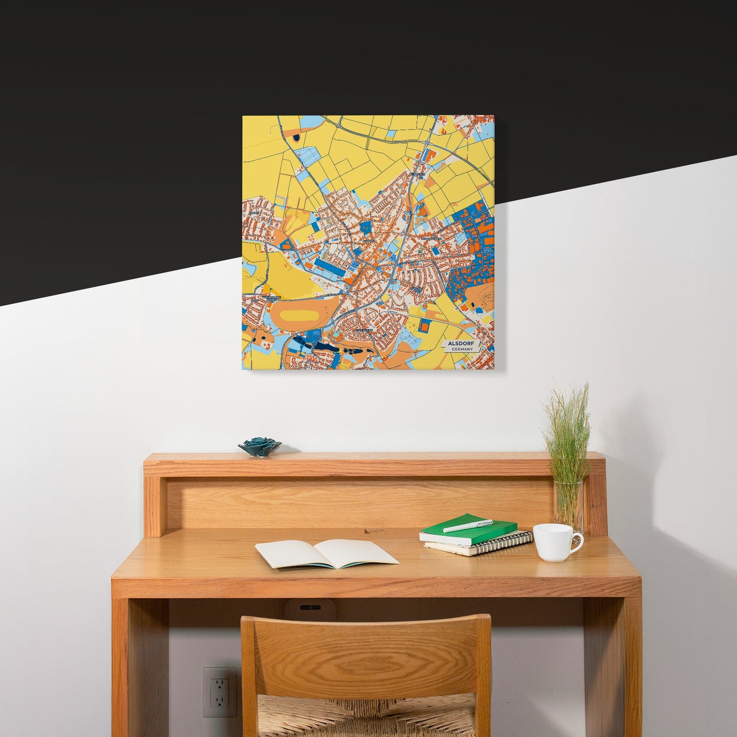 Alsdorf Germany Colorful City Map Canvas Print Scene