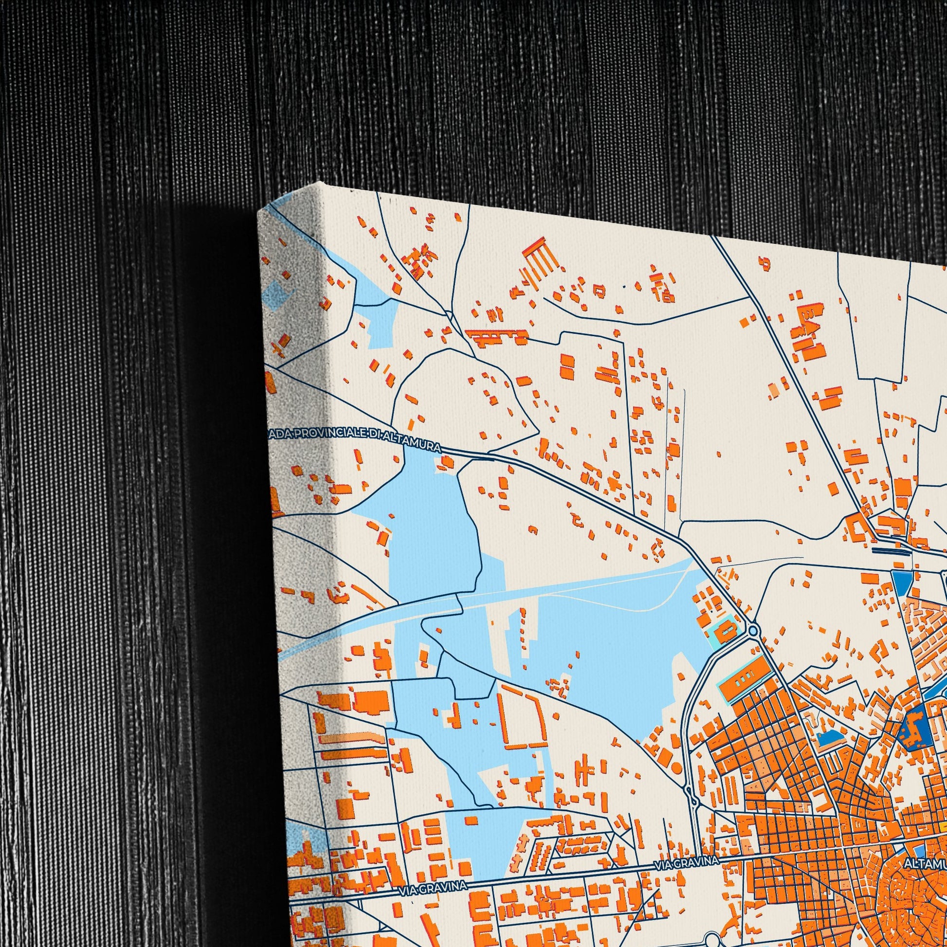 Altamura Italy Colorful City Map Canvas Print Detail