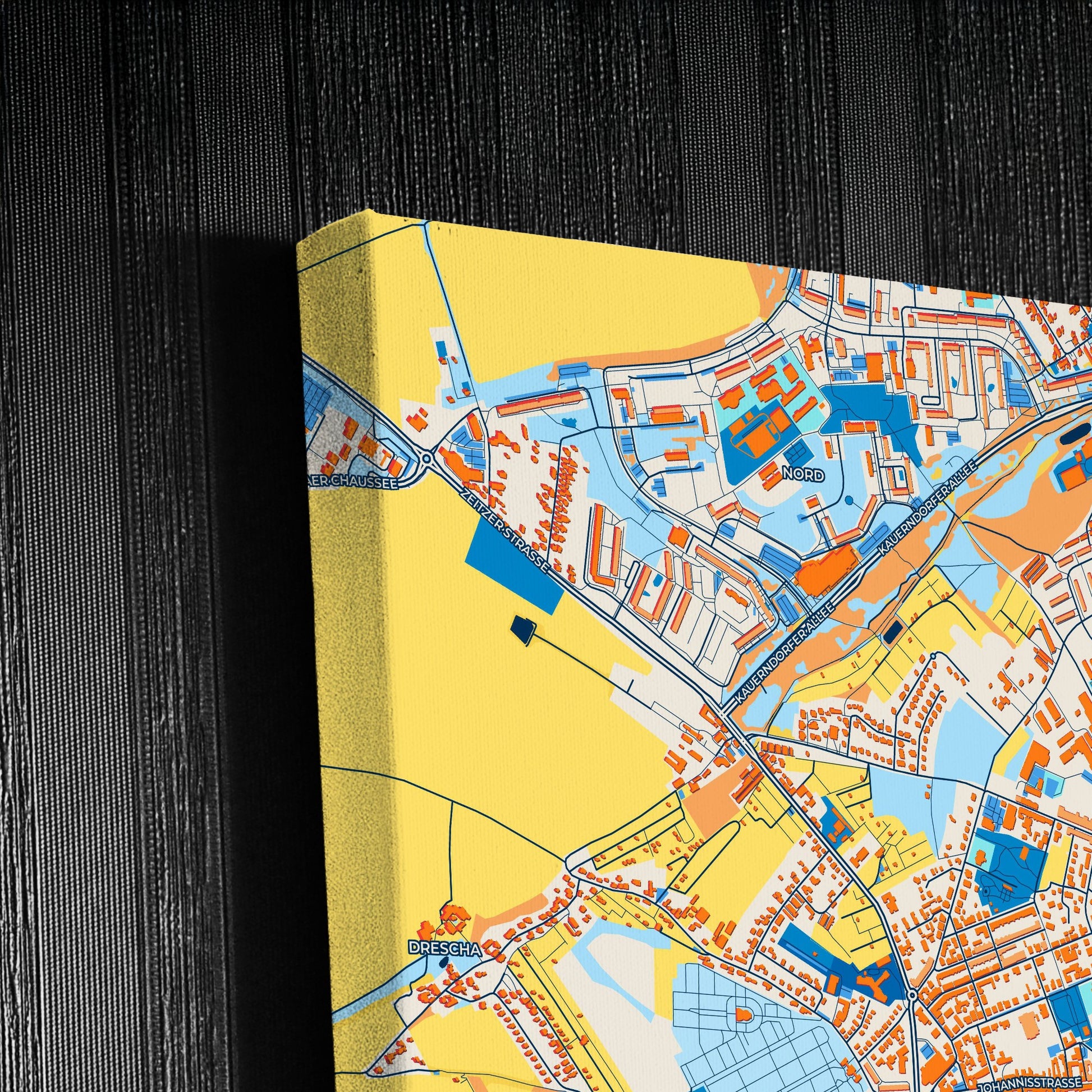 Altenburg Germany Colorful City Map Canvas Print Detail