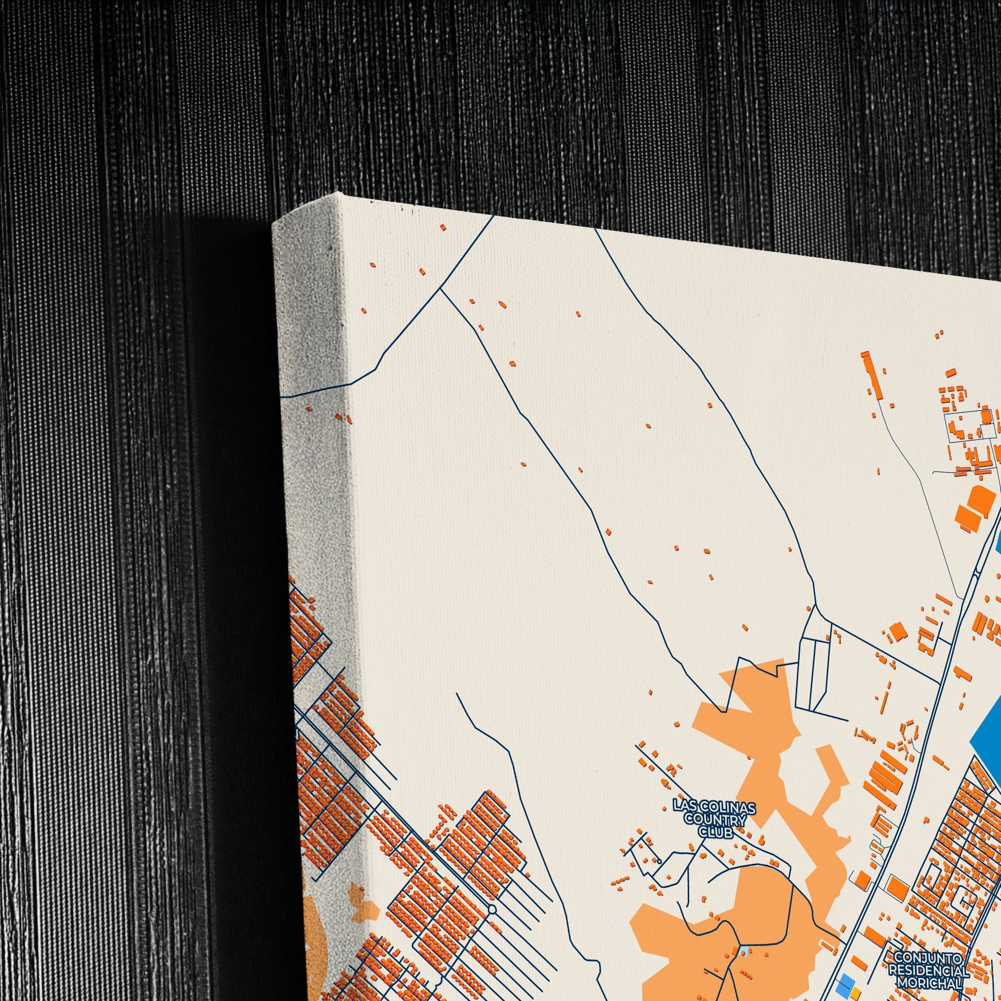 Alto Barinas Venezuela Colorful City Map Canvas Print Detail