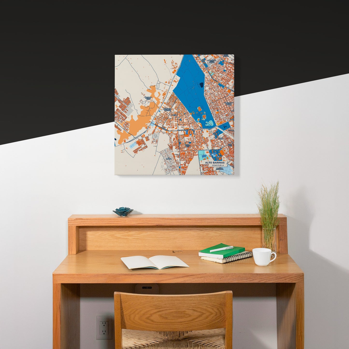 Alto Barinas Venezuela Colorful City Map Canvas Print Scene