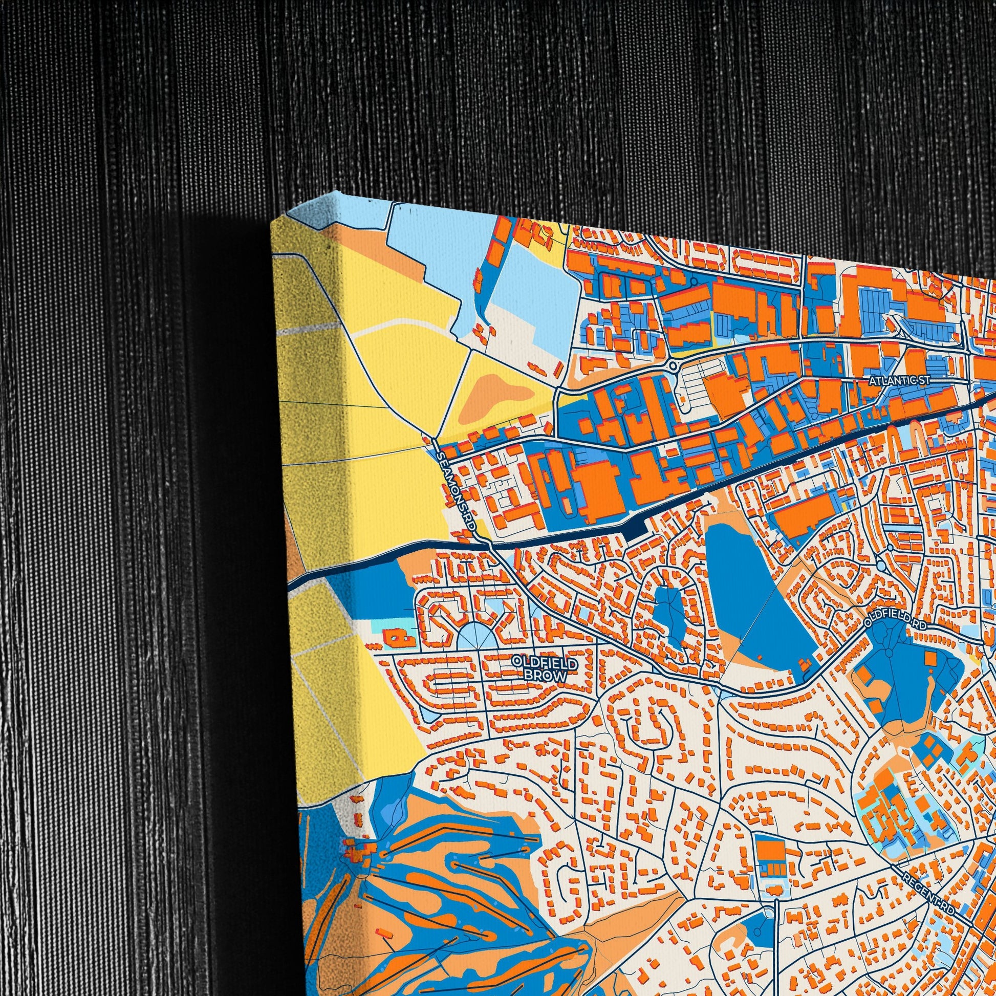 Altrincham England Colorful City Map Canvas Print Detail