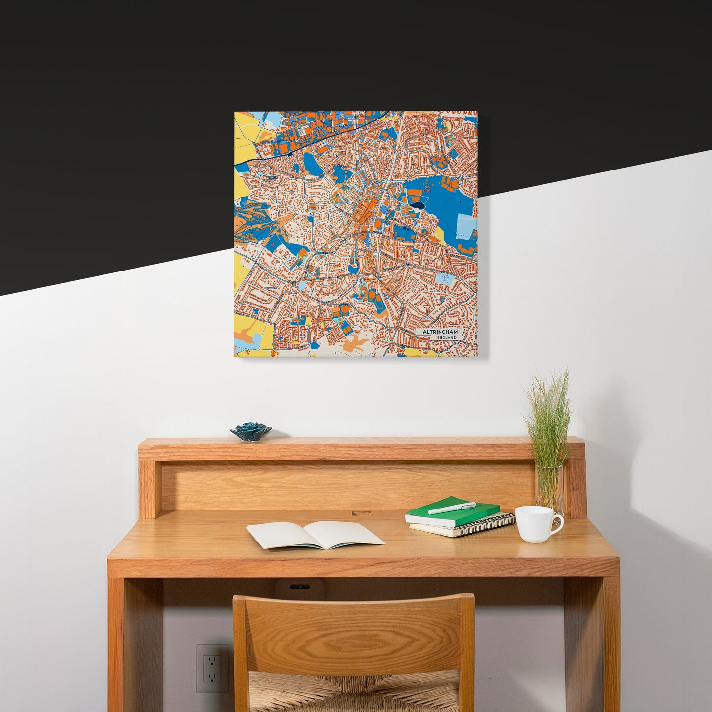 Altrincham England Colorful City Map Canvas Print Scene