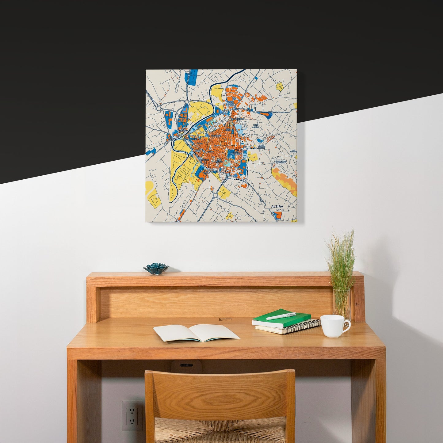 Alzira Spain Colorful City Map Canvas Print Scene