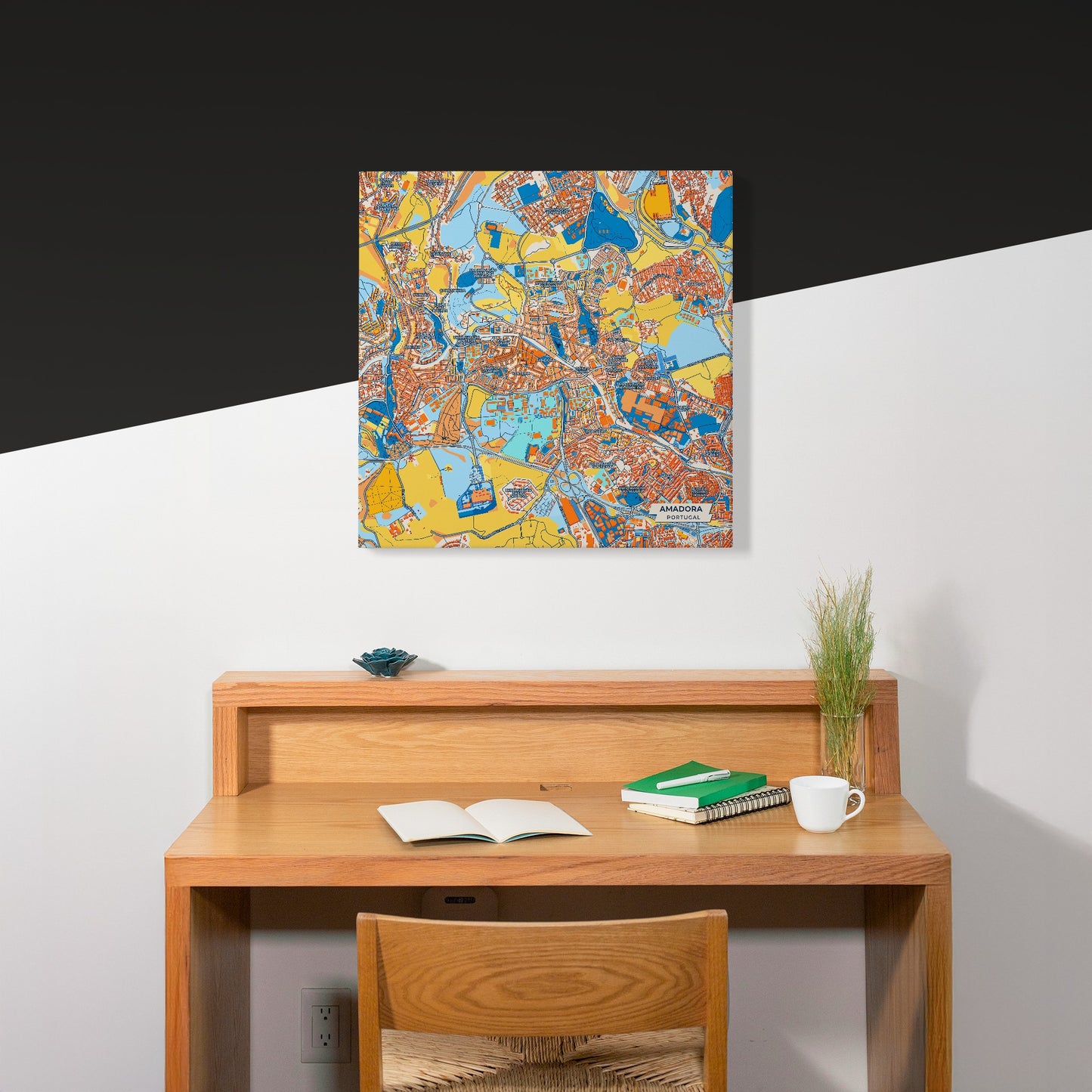 Amadora Portugal Colorful City Map Canvas Print Scene